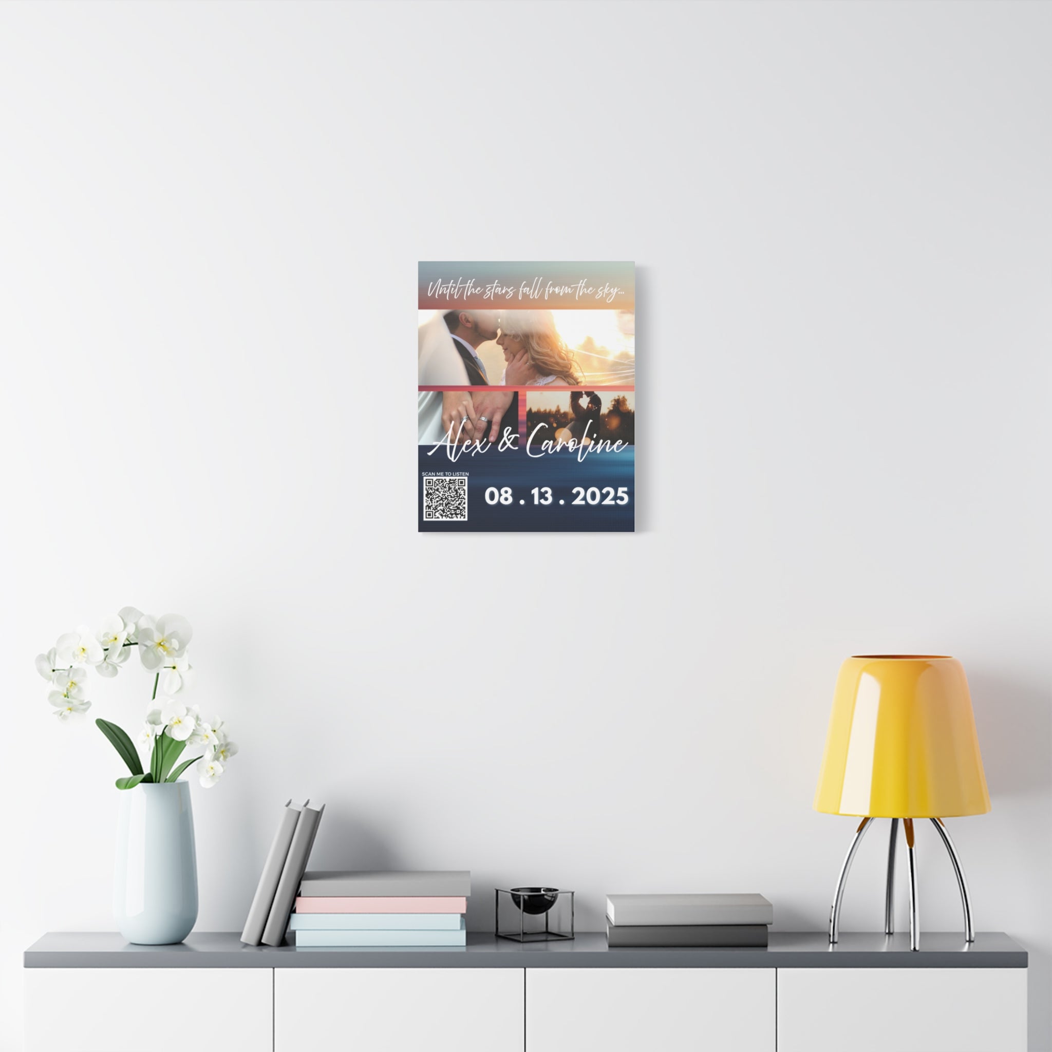 Ocean Wedding Photo Canvas Wall Art w/Personalized Spotify Song Link, Multiple Sizes, Friend Gift, Home Decor, Personalized Art, Modern Wall Decor, Gallery Style Print