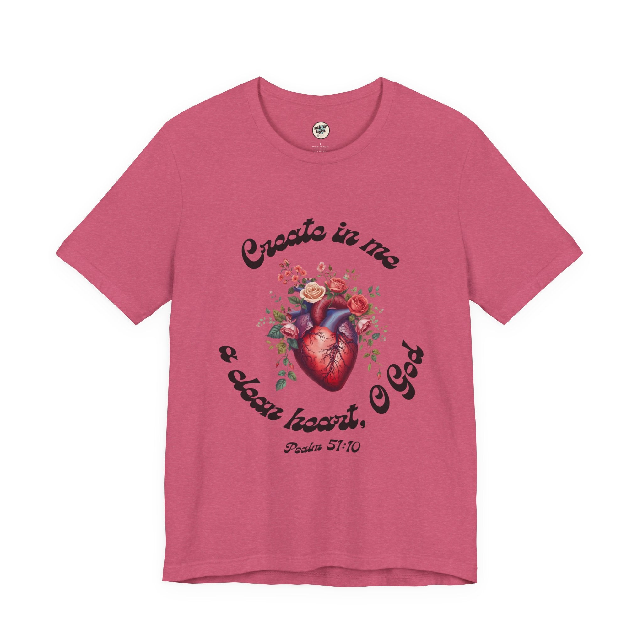Clean Heart Tee | Perfect for Gift, Casual Wear, Christian Clothing, Gifts for Ministry, Christmas Gifts, Birthday Gifts, Gifts for Her, Gifts for Friends