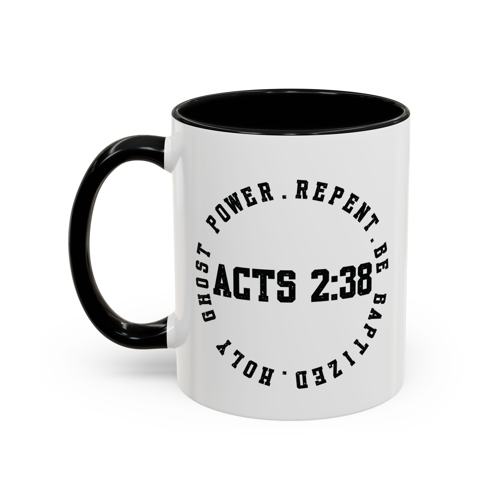 🔥 Acts 2:38 Circle Mug – Bold Faith, Multiple Colors Ceramic Coffee Mug (11, 15oz), Gifts for Church, Christmas Gifts, Birthday Gifts, Baptism Gifts, Gifts for Her, Gifts for Him, Gifts for Ministry