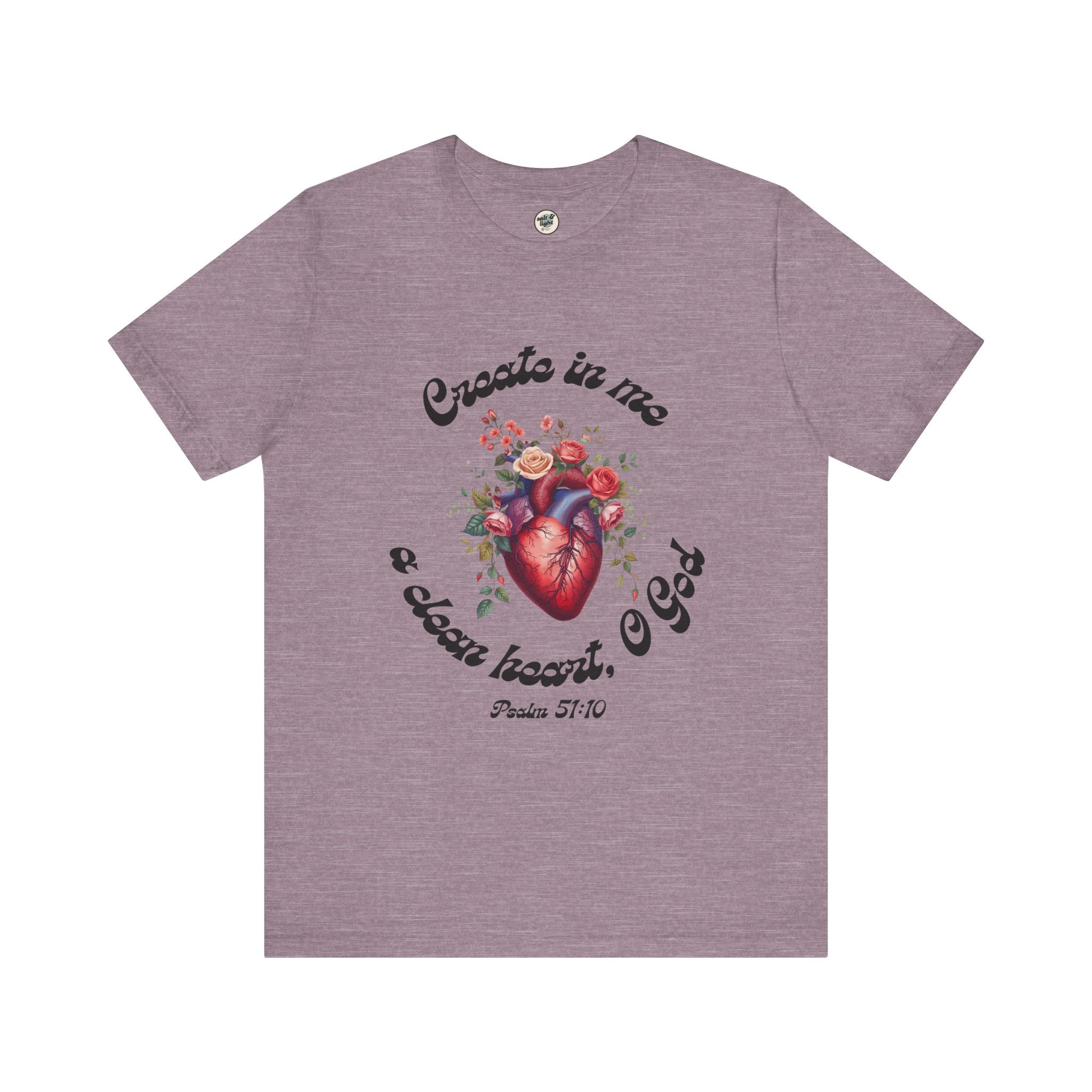 Clean Heart Tee | Perfect for Gift, Casual Wear, Christian Clothing, Gifts for Ministry, Christmas Gifts, Birthday Gifts, Gifts for Her, Gifts for Friends