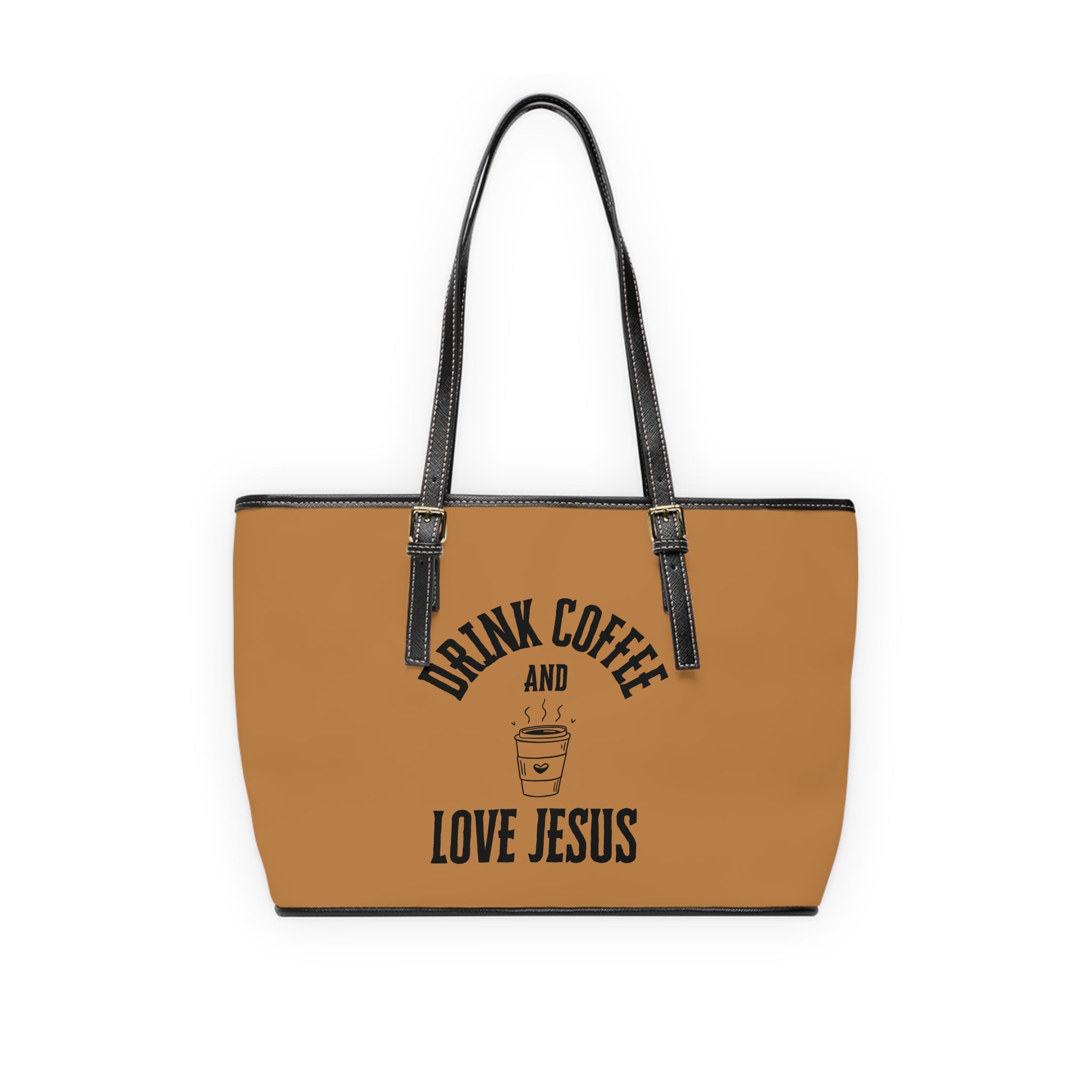 Coffee & Christ Handbag - PU Leather Shoulder Bag