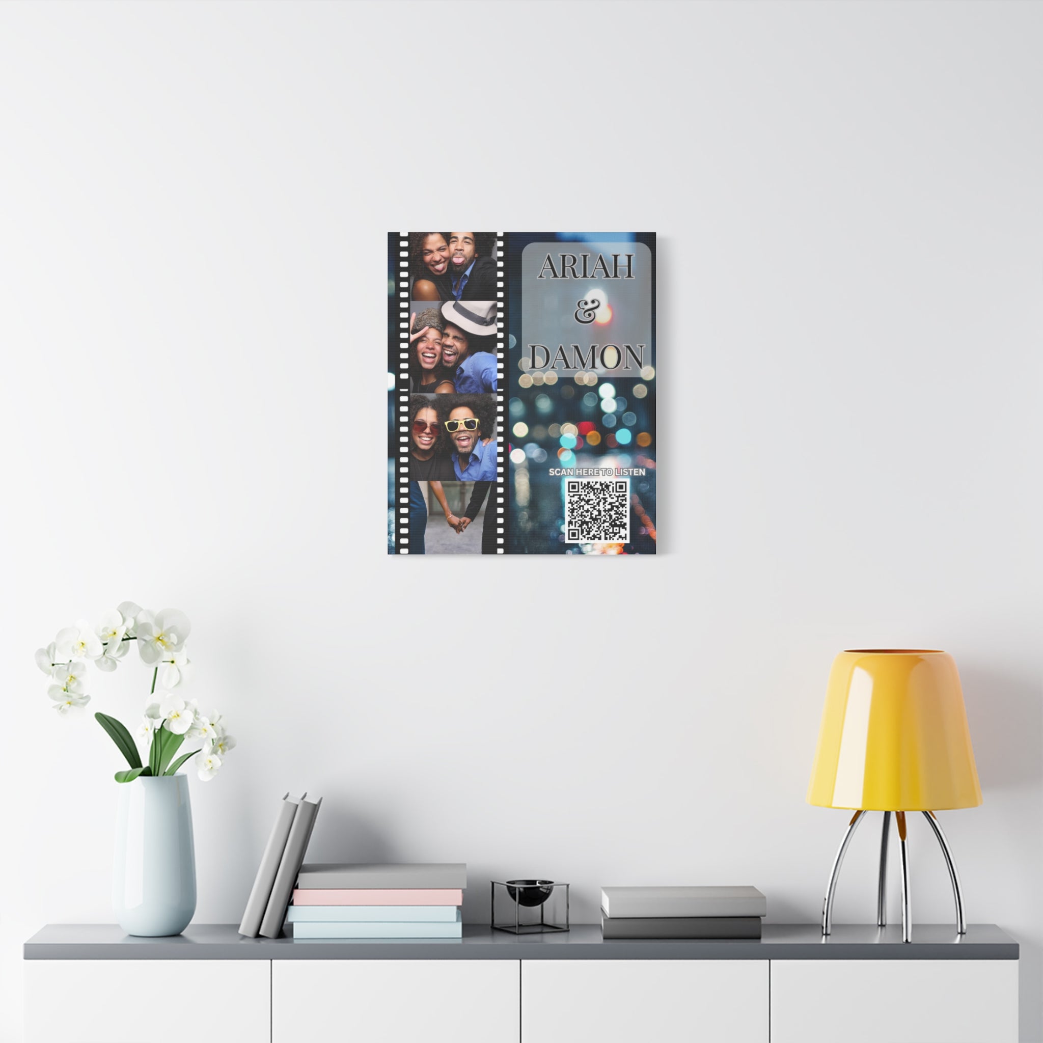 Couples City View Photo Canvas Wall Art w/Personalized Spotify Song Link, Multiple Sizes, Friend Gift, Home Decor, Personalized Art, Modern Wall Decor, Gallery Style Print