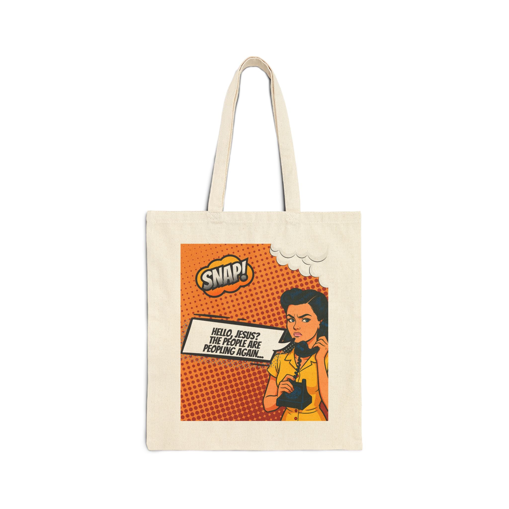 Hello Jesus Cotton Canvas Tote Bag, Eco-Friendly Grocery Bag, Reusable Shopping Tote, Gift for Christians, Bible Study Accessory