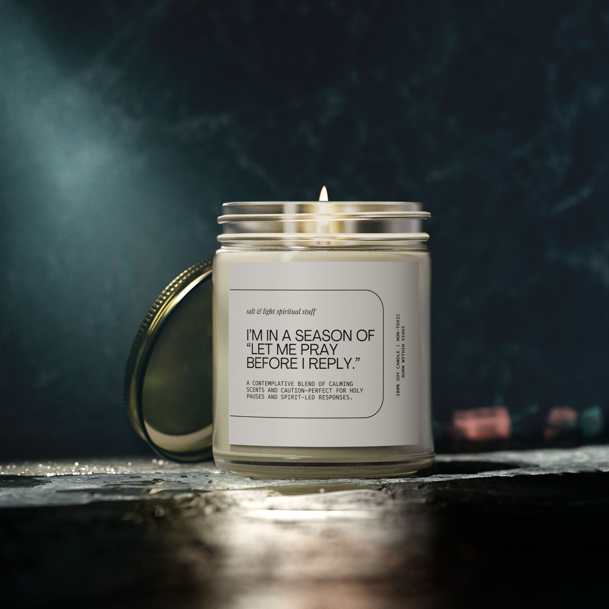 🕯️ Let Me Pray Before I Reply Candle – Spiritual Pause Edition, Scented Candles, Coconut Apricot Wax (4 oz, 9 oz), Christian Gifts, Christmas Gifts, Friends Gifts, Funny Candles