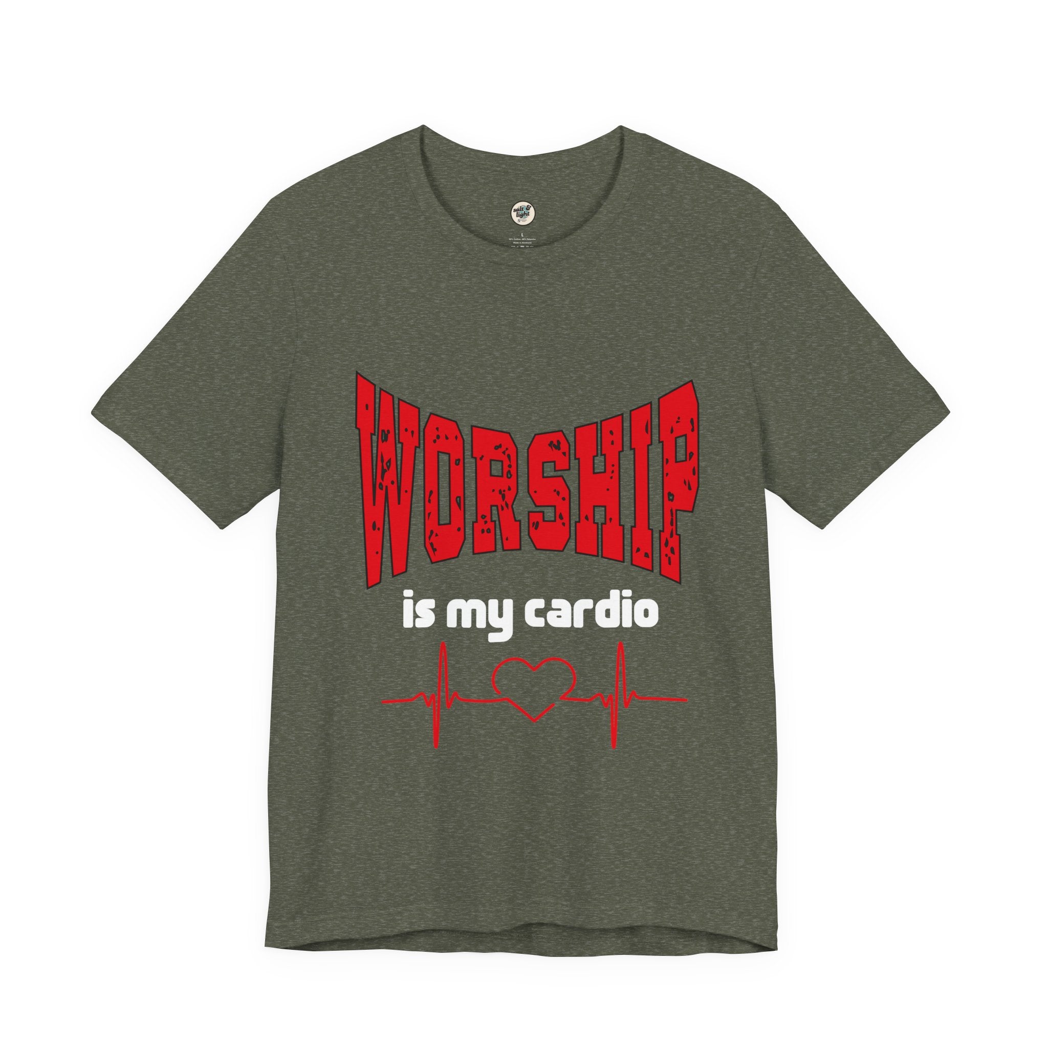 Worship is My Cardio T shirt, Perfect for Gift, Casual Wear, Christian Clothing, Gifts for Ministry, Christmas Gifts, Birthday Gifts, Gifts for Her, Gifts for Friends