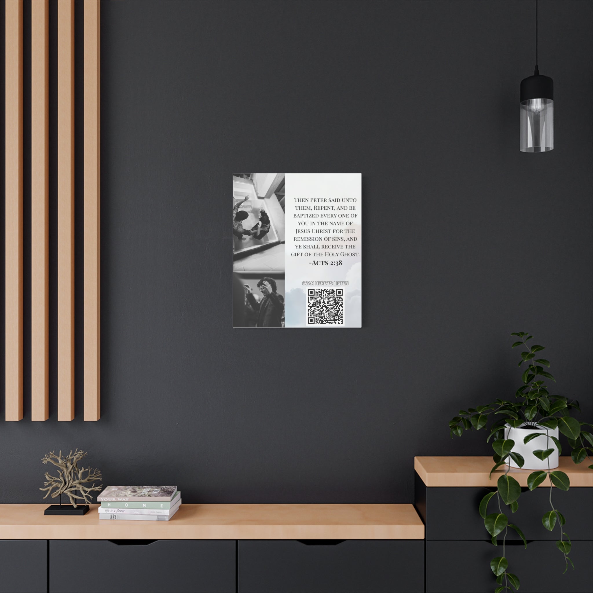 Baptism Holy Ghost Photo Canvas Wall Art w/Personalized Spotify Song Link, Multiple Sizes, Friend Gift, Home Decor, Personalized Art, Modern Wall Decor, Gallery Style Print