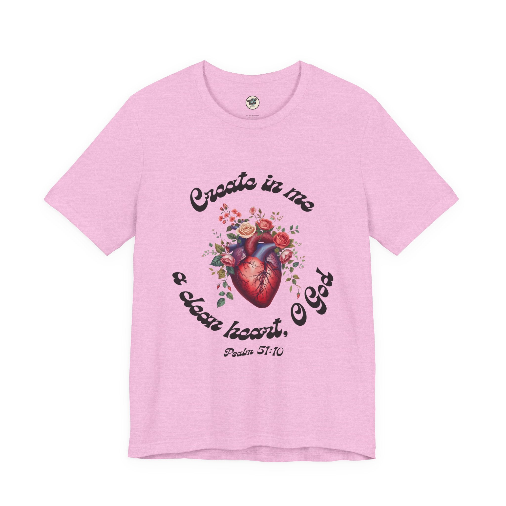 Clean Heart Tee | Perfect for Gift, Casual Wear, Christian Clothing, Gifts for Ministry, Christmas Gifts, Birthday Gifts, Gifts for Her, Gifts for Friends
