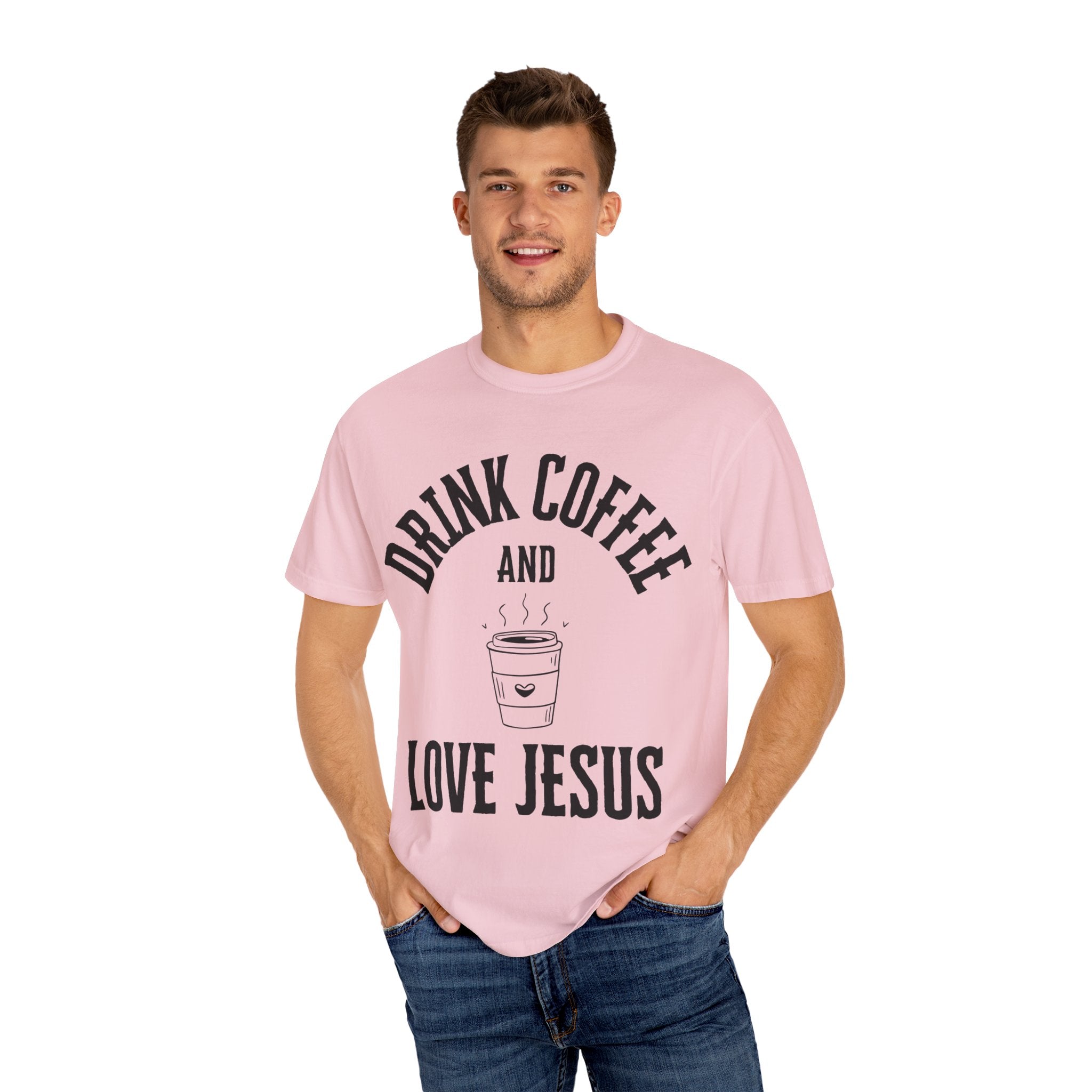 Love Jesus Unisex Garment-Dyed T-shirt, Christian Tshirts, Christian Merchandise, Gifts for Church, Gifts for Christmas, Gifts for Birthdays, Christian Apparel