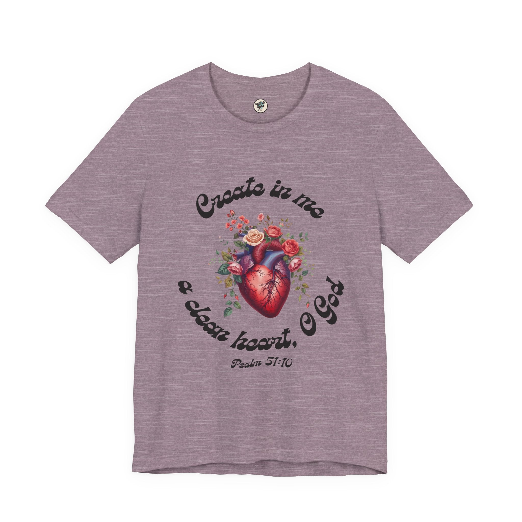 Clean Heart Tee | Perfect for Gift, Casual Wear, Christian Clothing, Gifts for Ministry, Christmas Gifts, Birthday Gifts, Gifts for Her, Gifts for Friends
