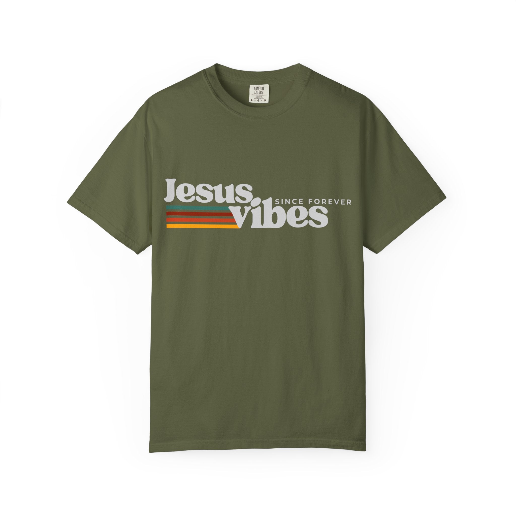 Jesus Vibes Dark Colors Unisex Garment-Dyed T-shirt, Christian Tshirts, Christian Merchandise, Gifts for Church, Gifts for Christmas, Gifts for Birthdays, Christian Apparel