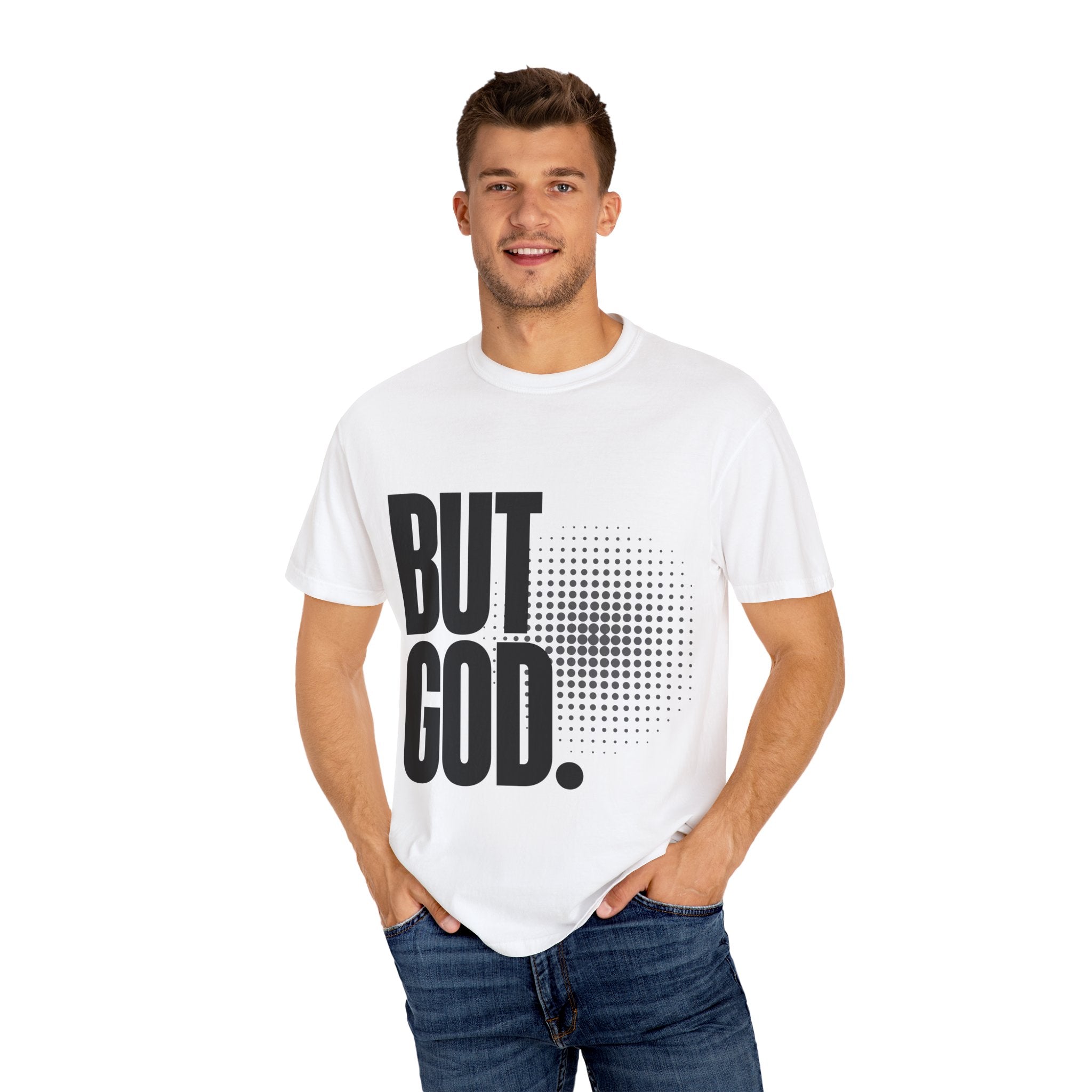 But God Light Colors Unisex Garment-Dyed T-shirt, Christian Tshirts, Christian Merchandise, Gifts for Church, Gifts for Christmas, Gifts for Birthdays, Christian Apparel