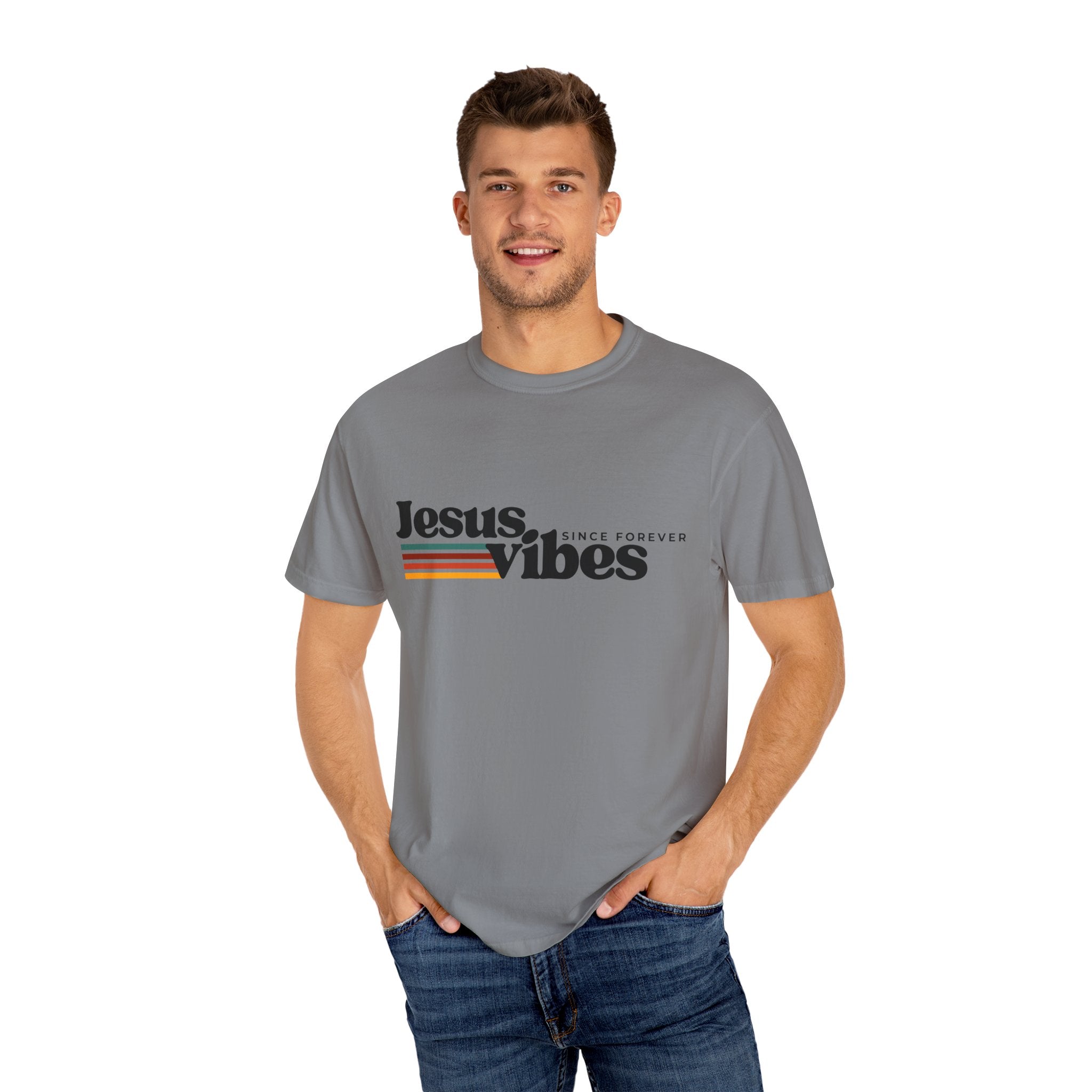 Jesus Vibes Unisex Garment-Dyed T-shirt, Christian Tshirts, Christian Merchandise, Gifts for Church, Gifts for Christmas, Gifts for Birthdays, Christian Apparel