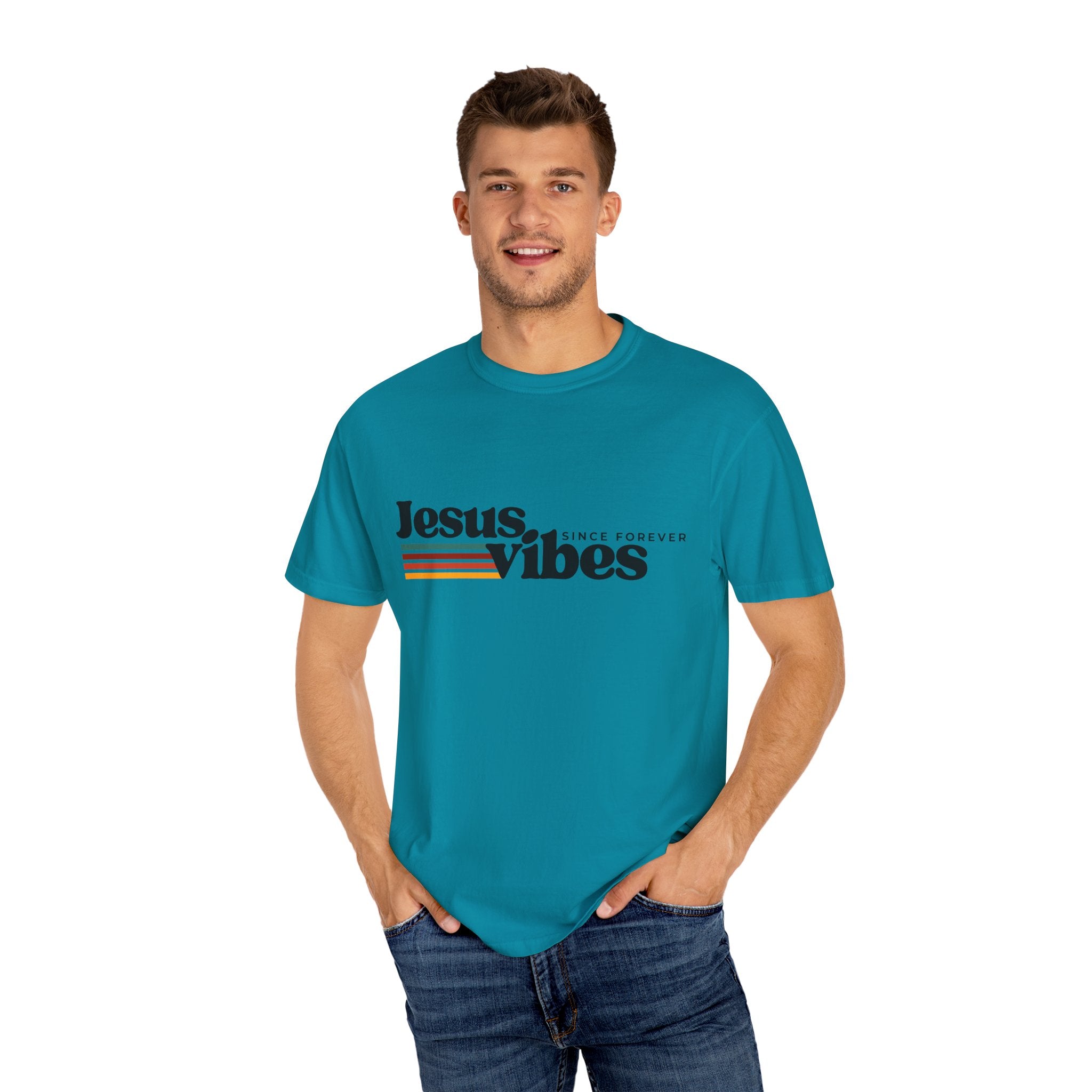 Jesus Vibes Unisex Garment-Dyed T-shirt, Christian Tshirts, Christian Merchandise, Gifts for Church, Gifts for Christmas, Gifts for Birthdays, Christian Apparel