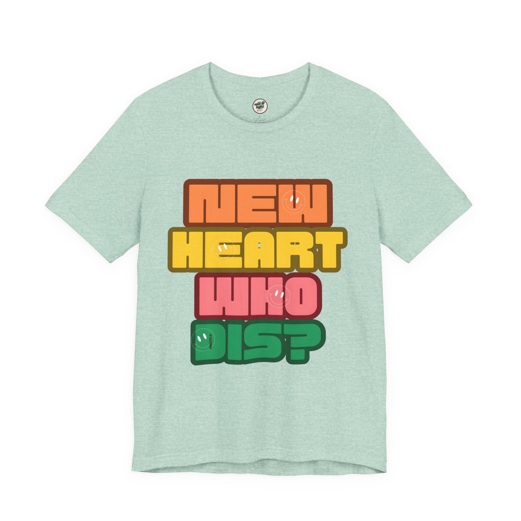 New Heart Tee, Perfect for Gift, Casual Wear, Christian Clothing, Gifts for Ministry, Christmas Gifts, Birthday Gifts, Gifts for Her, Gifts for Friends