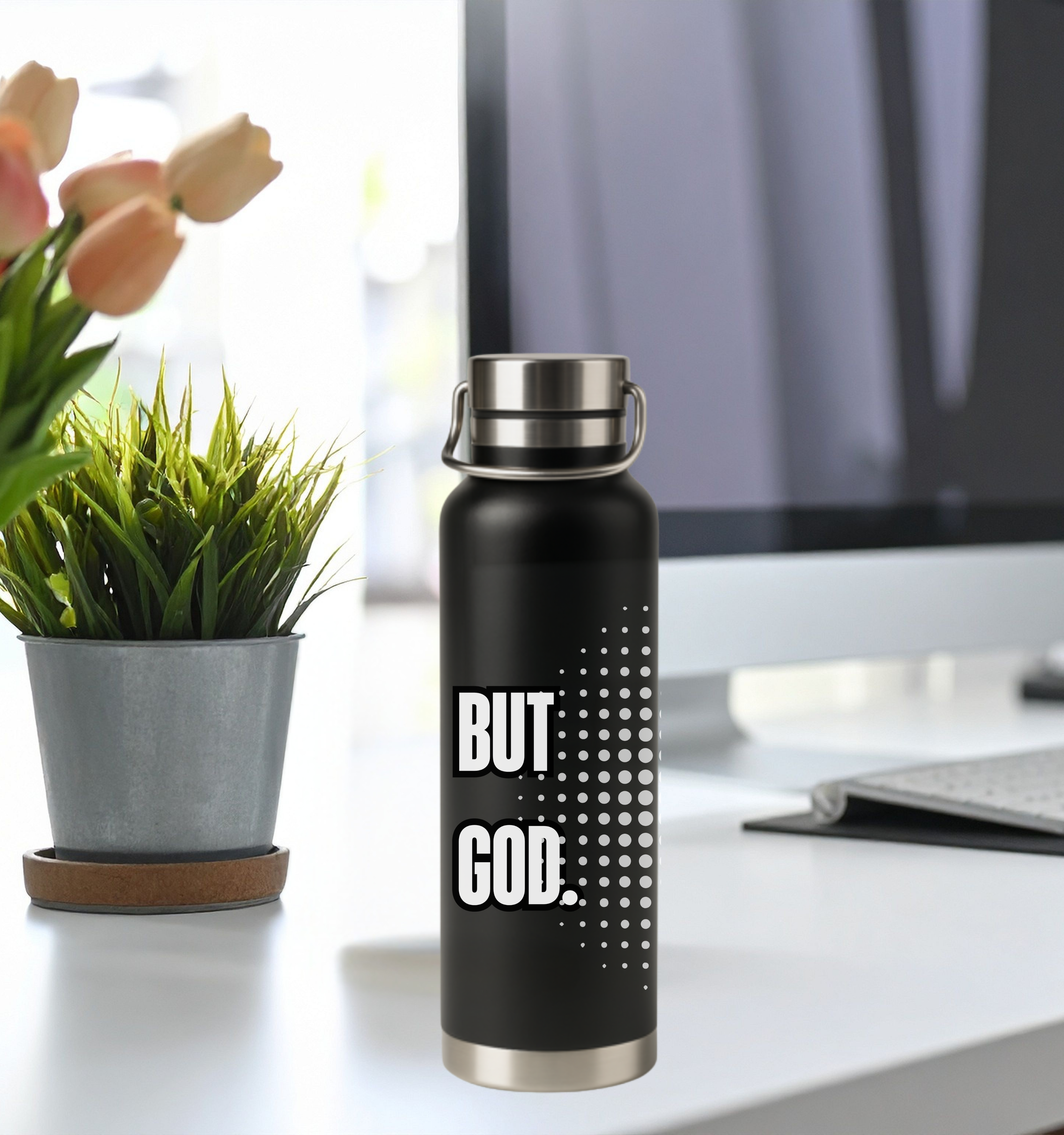 Engraved Ares Water Bottle | But God Design | Eco-Friendly Gift, Personalized Sports Bottle, Christian Faith Merchandise