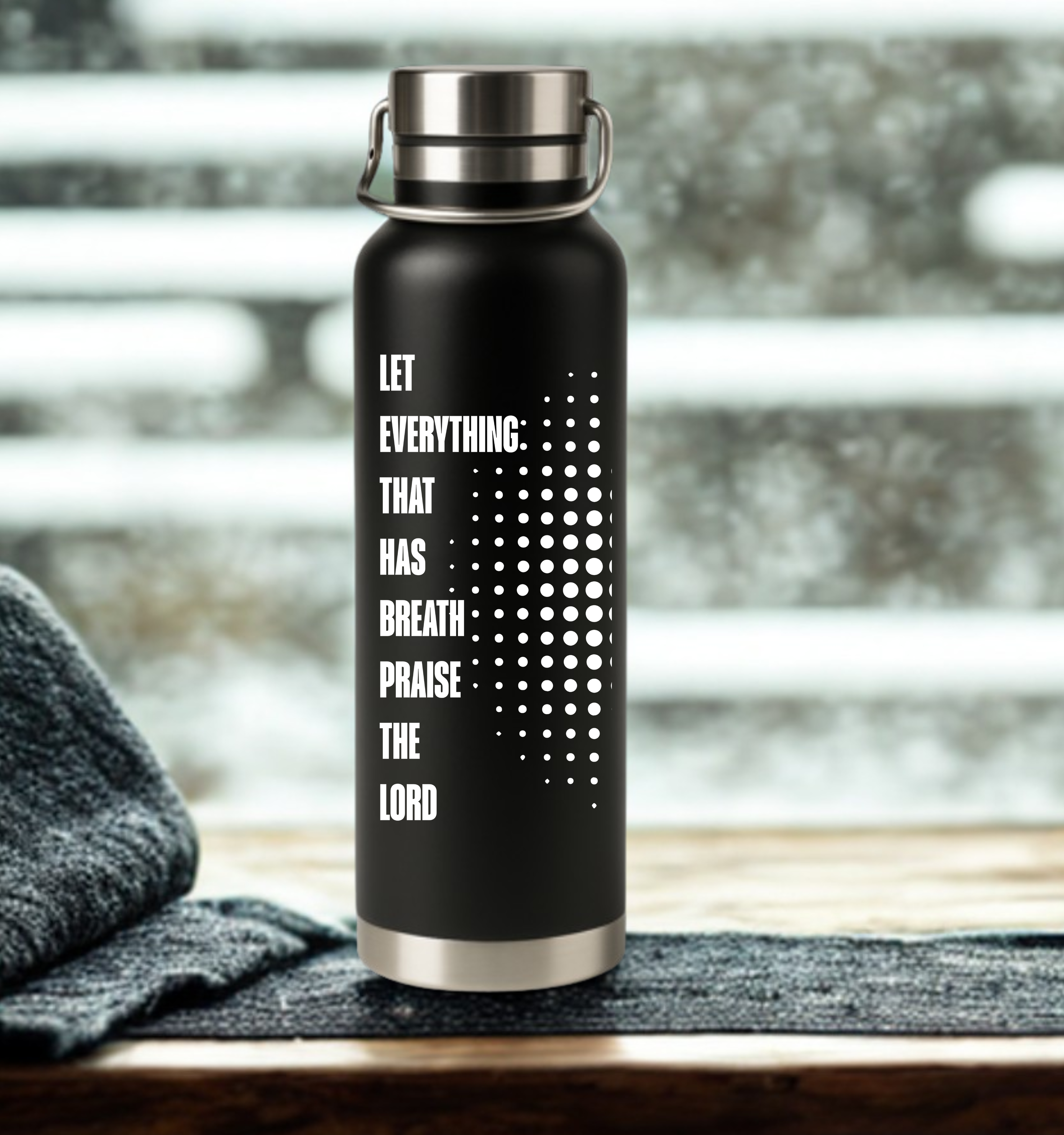 Let Everything That Has Breath Engraved Ares Water Bottle | Eco-Friendly Gift, Personalized Sports Bottle, Christian Faith Merchandise