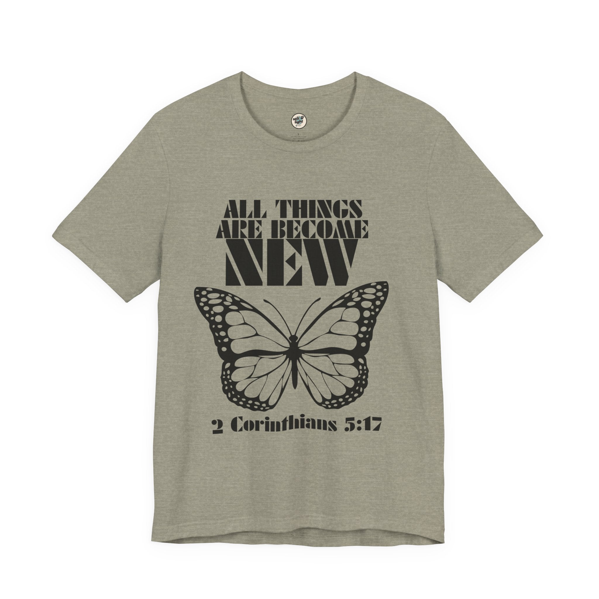All Things New Butterfly Tee | Perfect for Gift, Casual Wear, Christian Clothing, Gifts for Ministry, Christmas Gifts, Birthday Gifts, Gifts for Her, Gifts for Friends