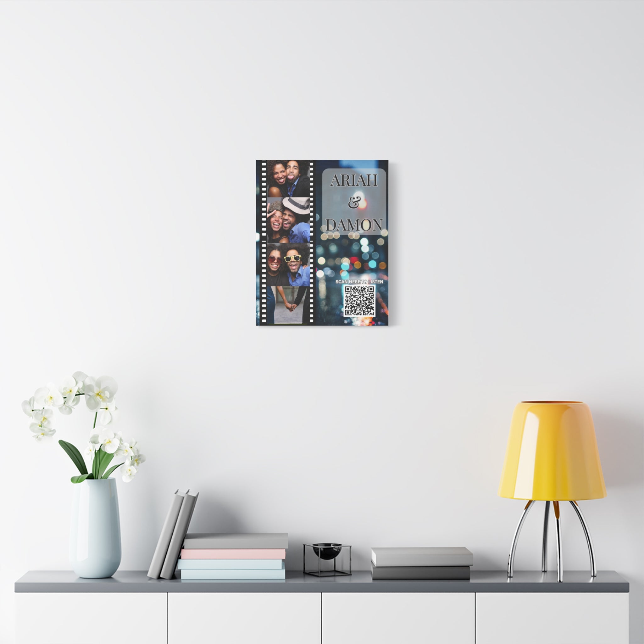 Couples City View Photo Canvas Wall Art w/Personalized Spotify Song Link, Multiple Sizes, Friend Gift, Home Decor, Personalized Art, Modern Wall Decor, Gallery Style Print