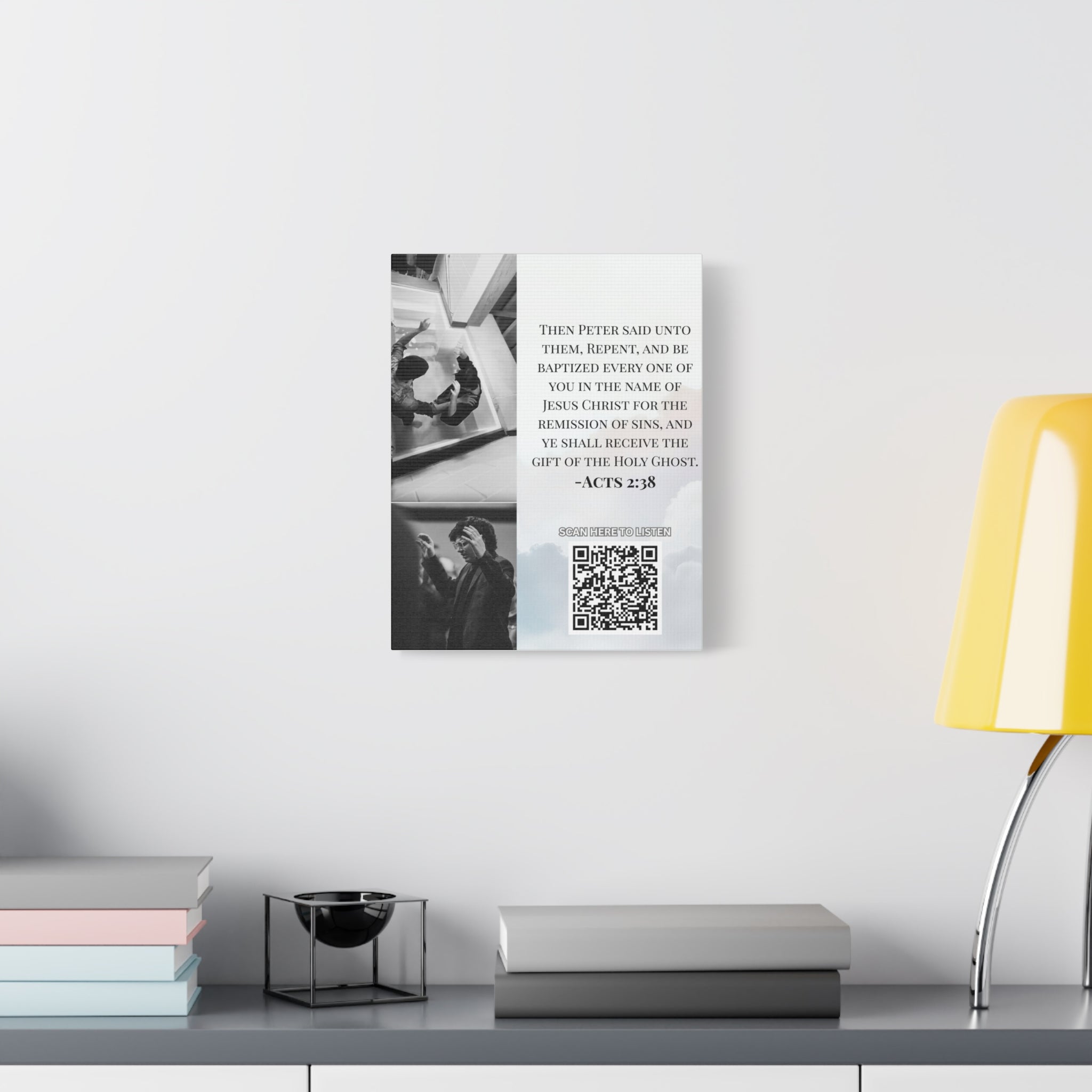 Baptism Holy Ghost Photo Canvas Wall Art w/Personalized Spotify Song Link, Multiple Sizes, Friend Gift, Home Decor, Personalized Art, Modern Wall Decor, Gallery Style Print