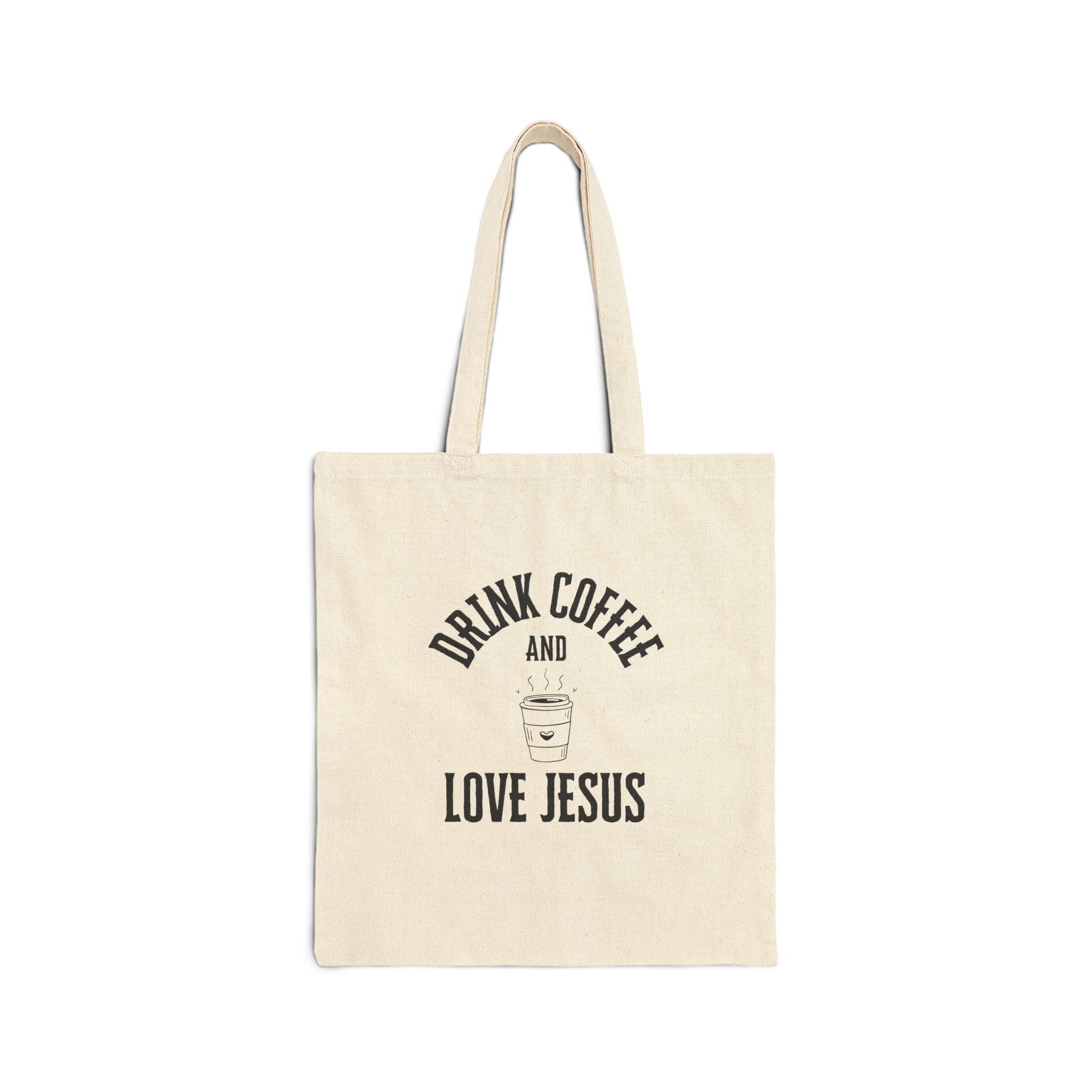 Love Jesus Cotton Canvas Tote Bag, Eco-Friendly Grocery Bag, Reusable Shopping Tote, Gift for Christians, Bible Study Accessory