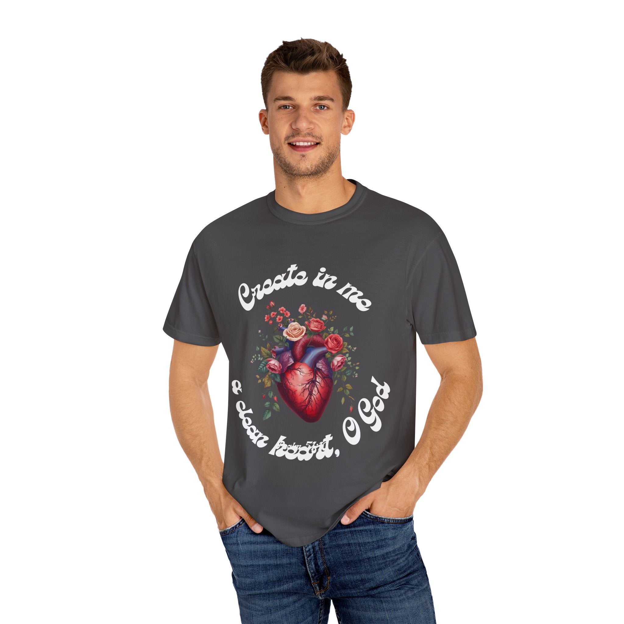 Clean Heart Unisex Garment-Dyed T-shirt, Christian Tshirts, Christian Merchandise, Gifts for Church, Gifts for Christmas, Gifts for Birthdays, Christian Apparel