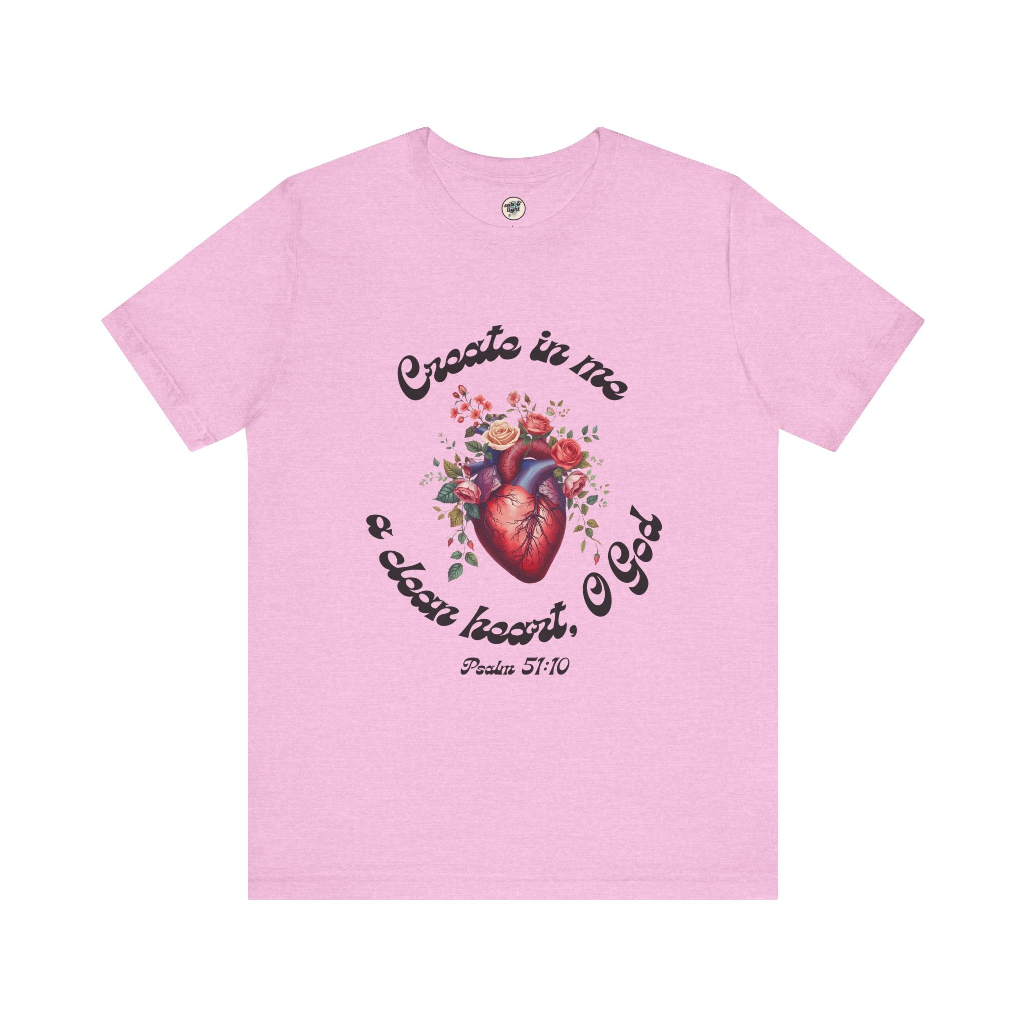 Clean Heart Tee | Perfect for Gift, Casual Wear, Christian Clothing, Gifts for Ministry, Christmas Gifts, Birthday Gifts, Gifts for Her, Gifts for Friends