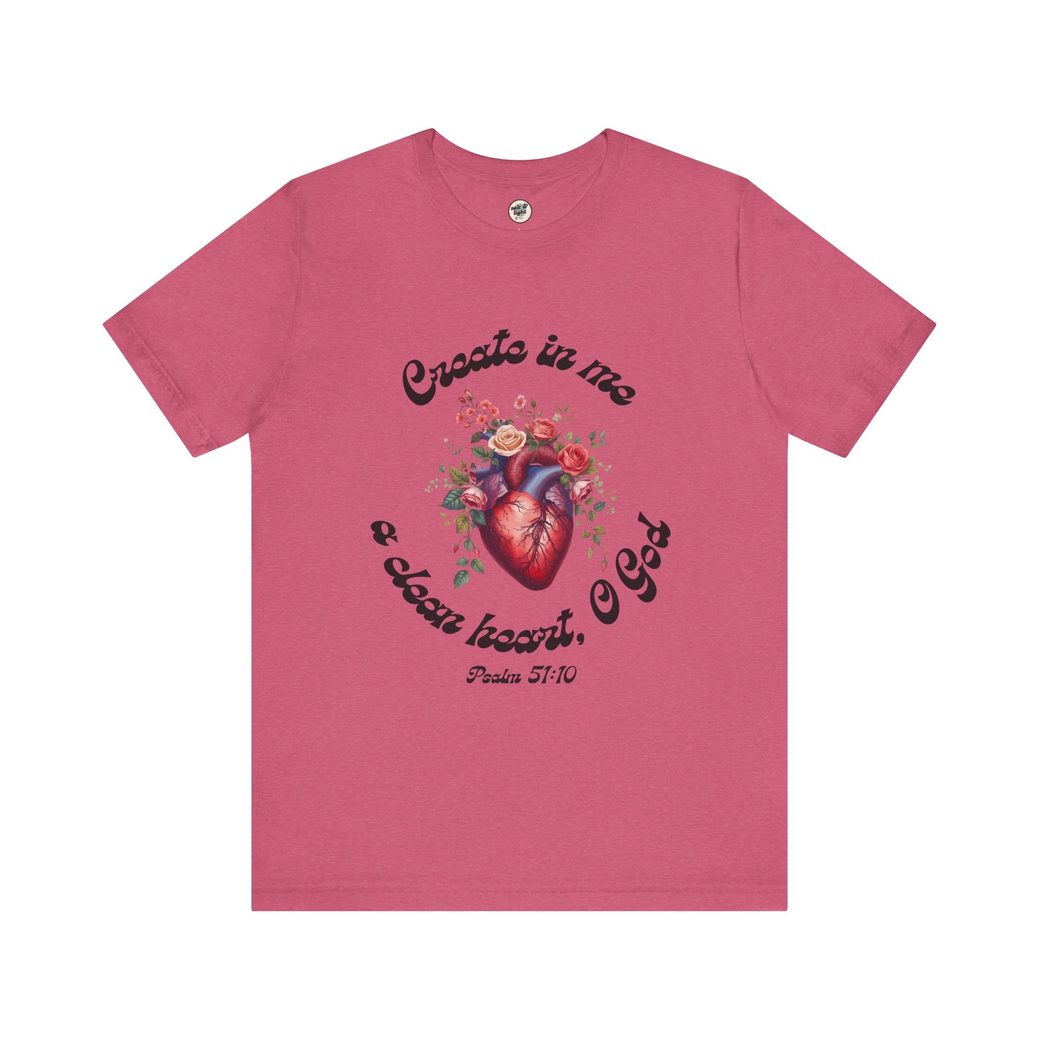 Clean Heart Tee | Perfect for Gift, Casual Wear, Christian Clothing, Gifts for Ministry, Christmas Gifts, Birthday Gifts, Gifts for Her, Gifts for Friends
