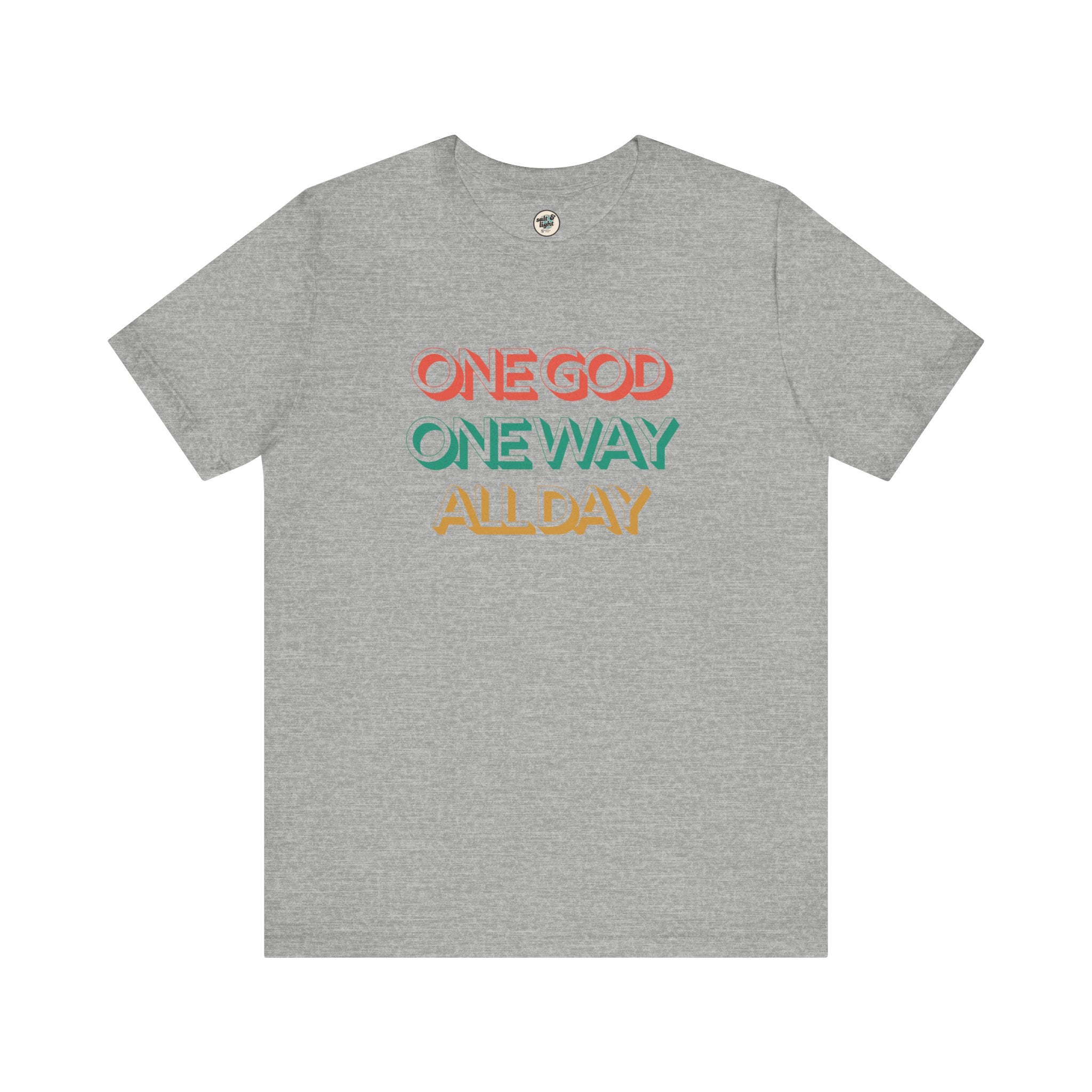 One God One Way Tee, Perfect for Gift, Casual Wear, Christian Clothing, Gifts for Ministry, Christmas Gifts, Birthday Gifts, Gifts for Her, Gifts for Friends