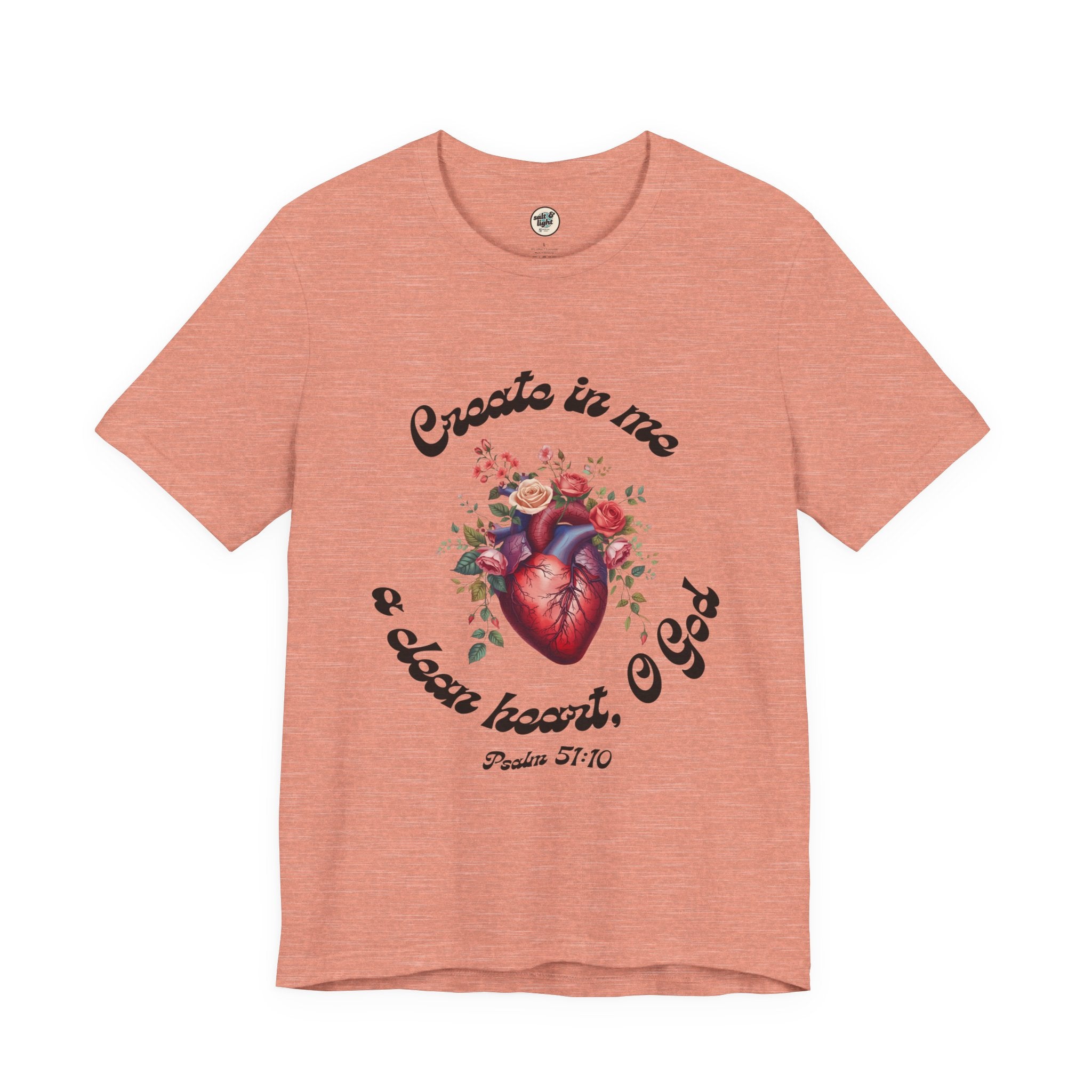 Clean Heart Tee | Perfect for Gift, Casual Wear, Christian Clothing, Gifts for Ministry, Christmas Gifts, Birthday Gifts, Gifts for Her, Gifts for Friends
