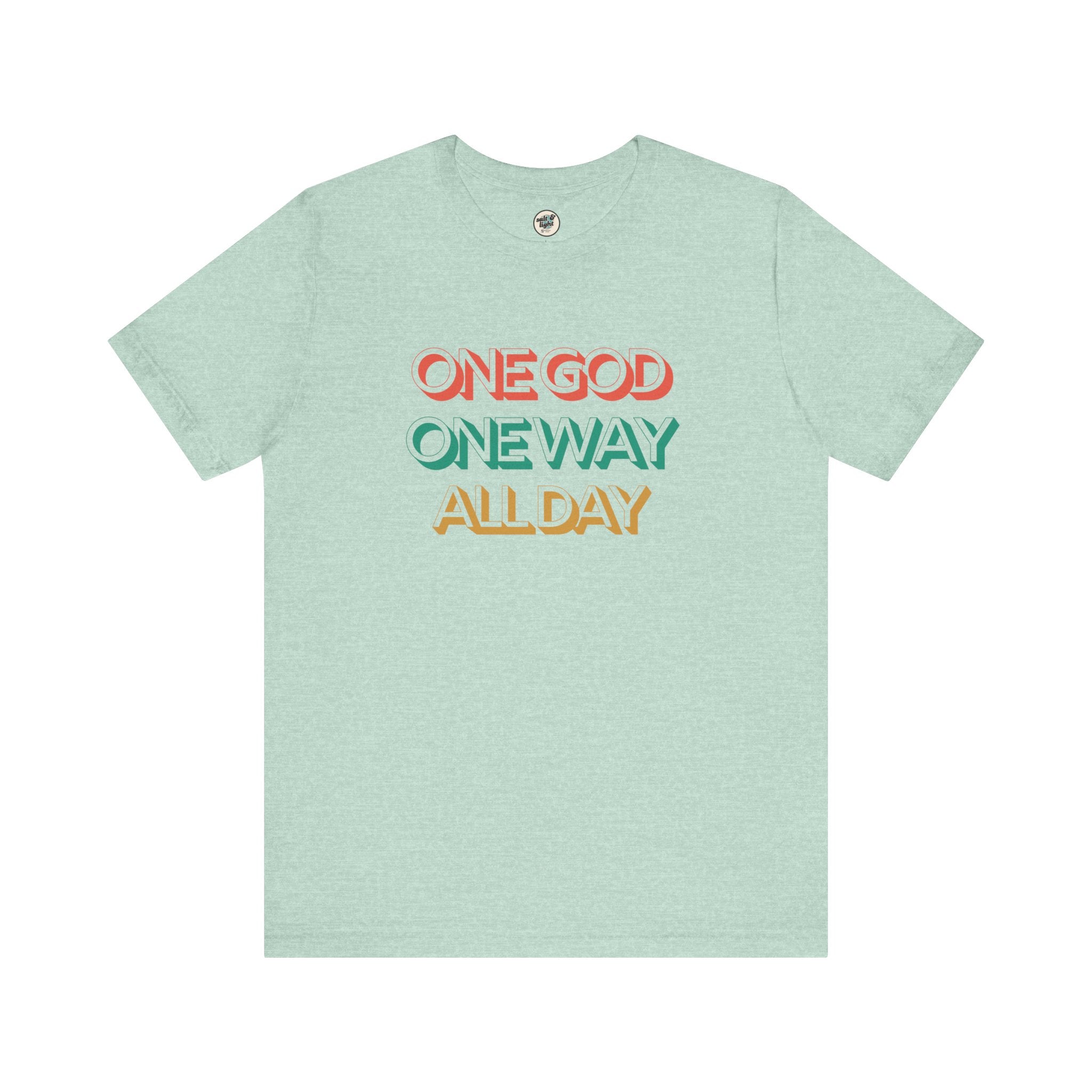 One God One Way Tee, Perfect for Gift, Casual Wear, Christian Clothing, Gifts for Ministry, Christmas Gifts, Birthday Gifts, Gifts for Her, Gifts for Friends