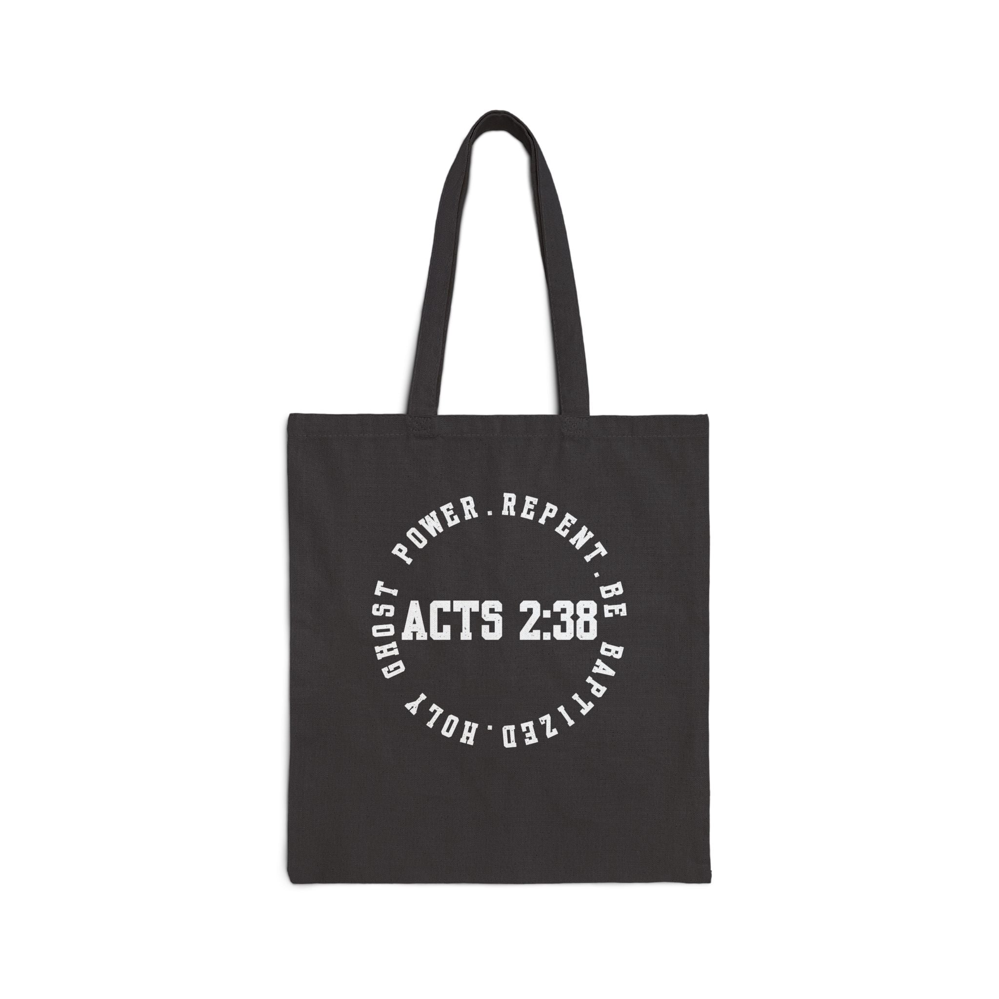 Acts 2:38 Cotton Canvas Tote Bag, Eco-Friendly Grocery Bag, Reusable Shopping Tote, Gift for Christians, Bible Study Accessory