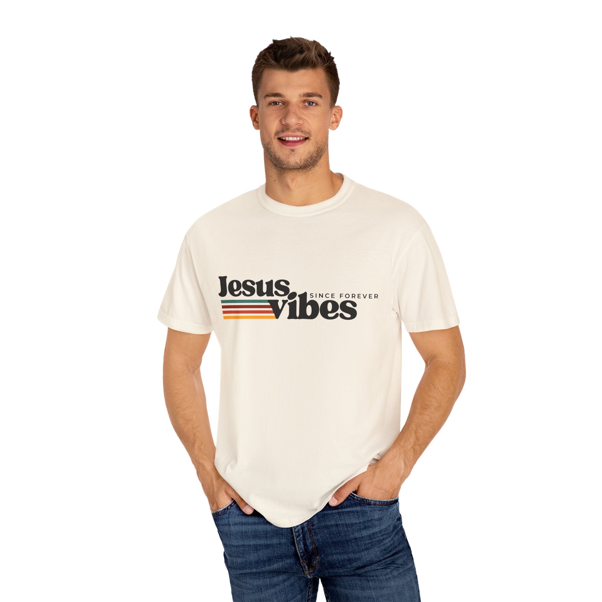 Jesus Vibes Unisex Garment-Dyed T-shirt, Christian Tshirts, Christian Merchandise, Gifts for Church, Gifts for Christmas, Gifts for Birthdays, Christian Apparel