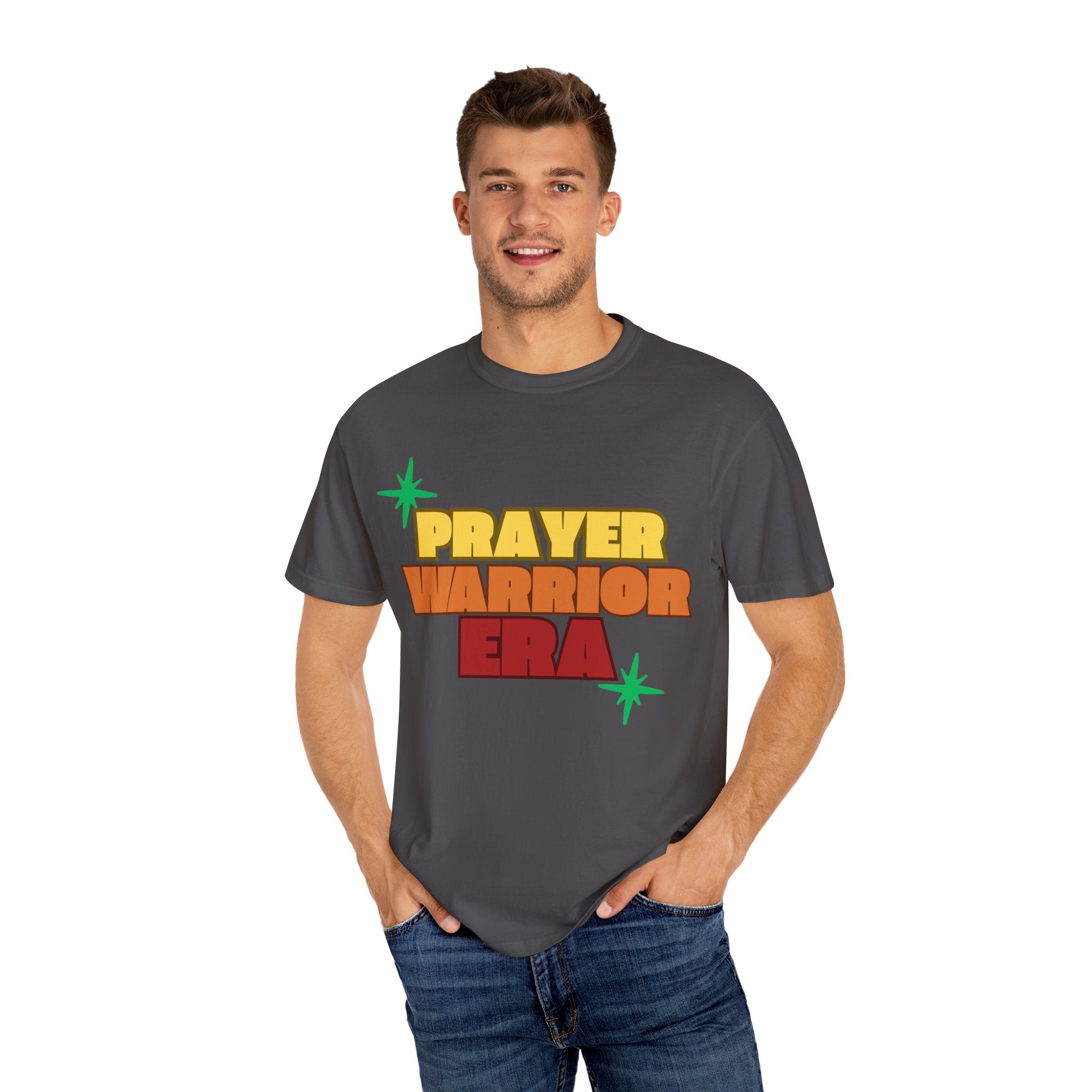 Prayer Warrior Unisex Garment-Dyed T-shirt, Christian Tshirts, Christian Merchandise, Gifts for Church, Gifts for Christmas, Gifts for Birthdays, Christian Apparel