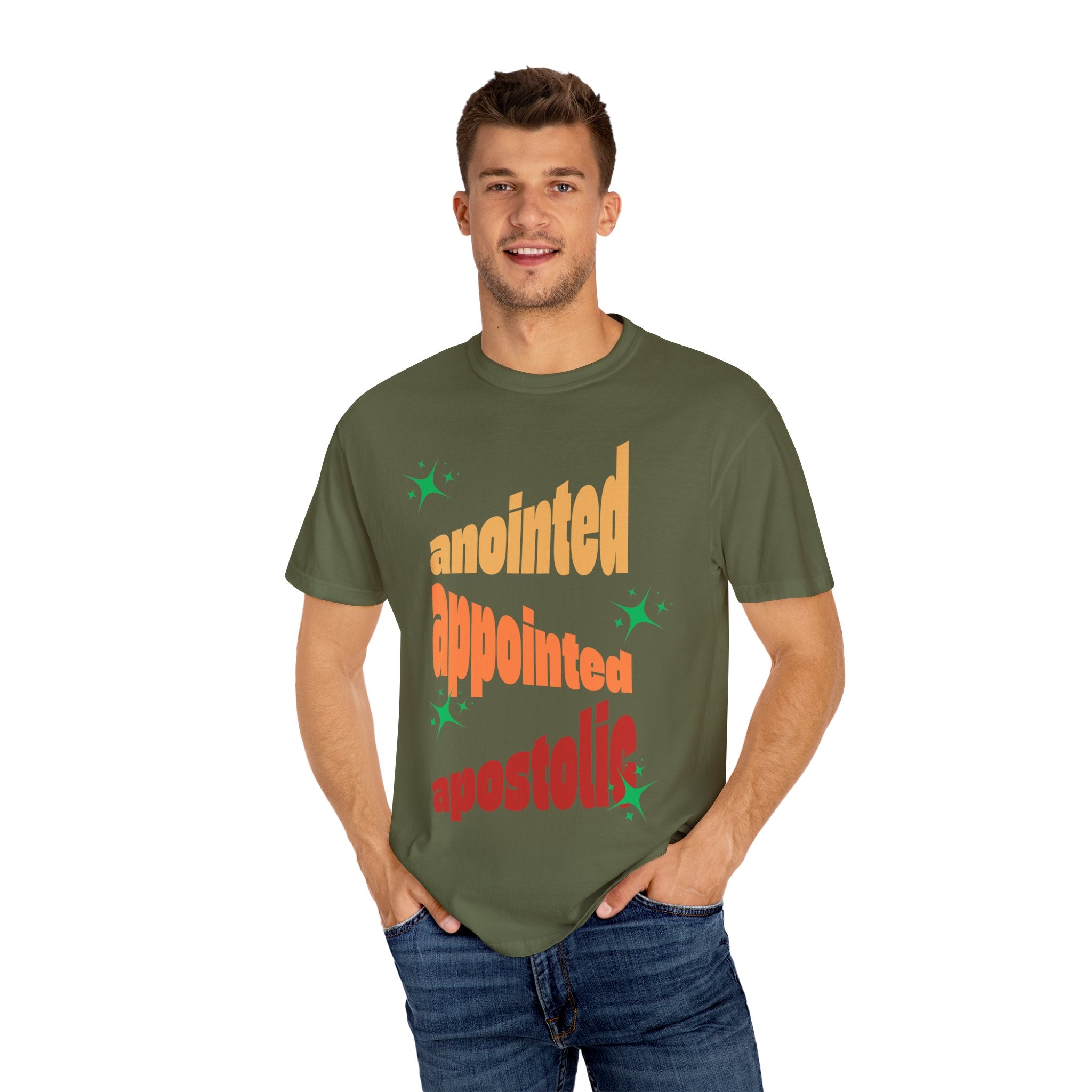 Anointed Unisex Garment-Dyed T-shirt, Christian Tshirts, Christian Merchandise, Gifts for Church, Gifts for Christmas, Gifts for Birthdays, Christian Apparel