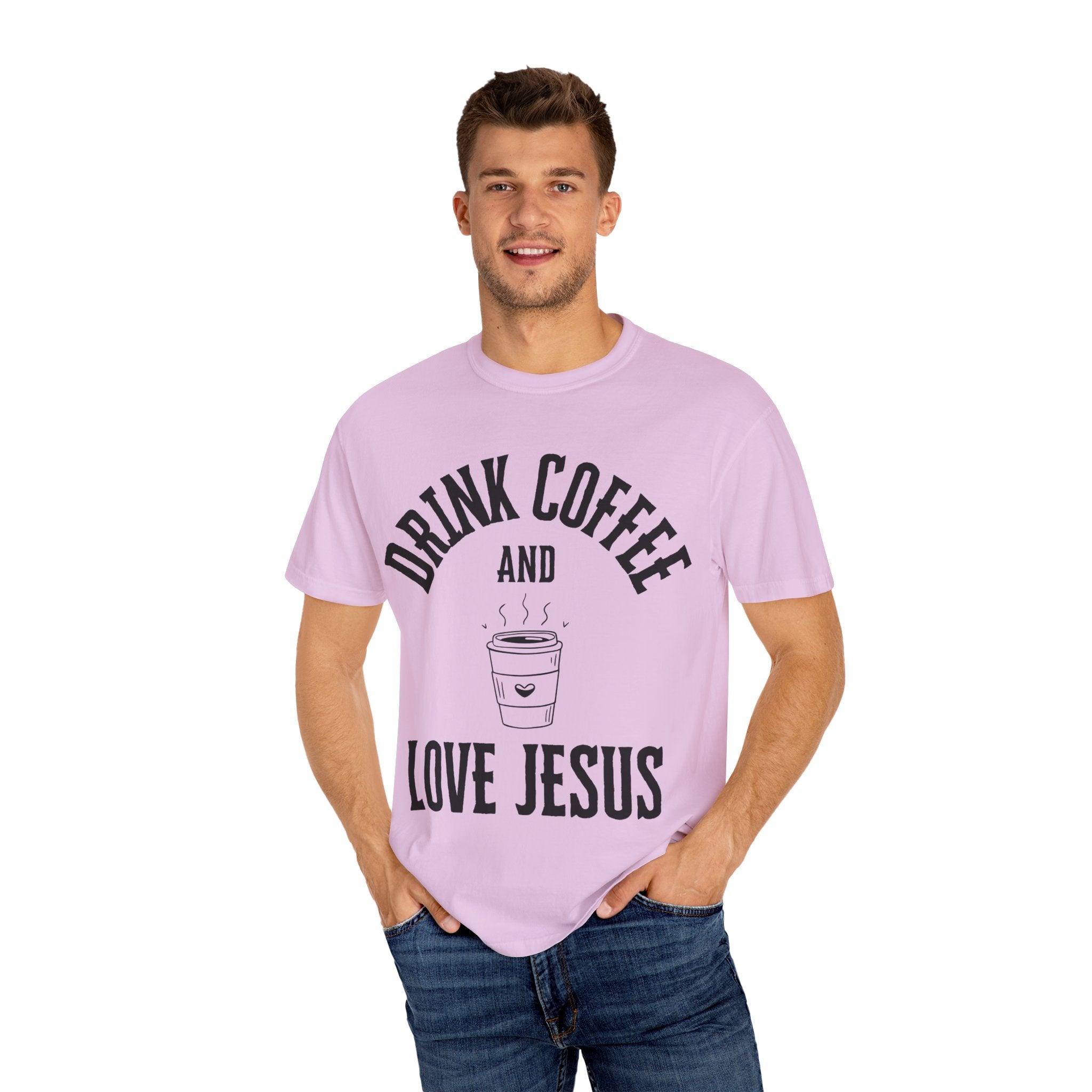 Love Jesus Unisex Garment-Dyed T-shirt, Christian Tshirts, Christian Merchandise, Gifts for Church, Gifts for Christmas, Gifts for Birthdays, Christian Apparel