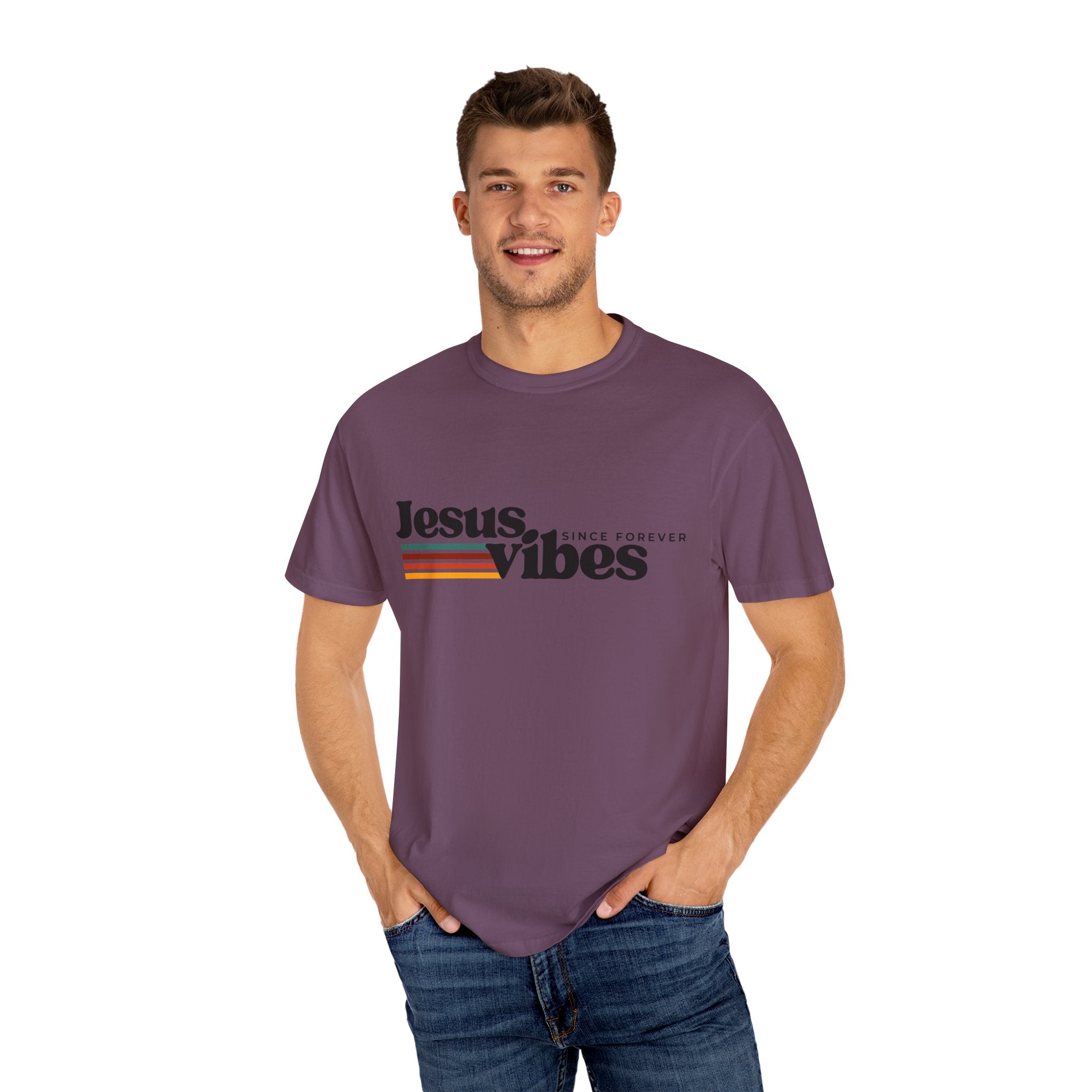 Jesus Vibes Unisex Garment-Dyed T-shirt, Christian Tshirts, Christian Merchandise, Gifts for Church, Gifts for Christmas, Gifts for Birthdays, Christian Apparel