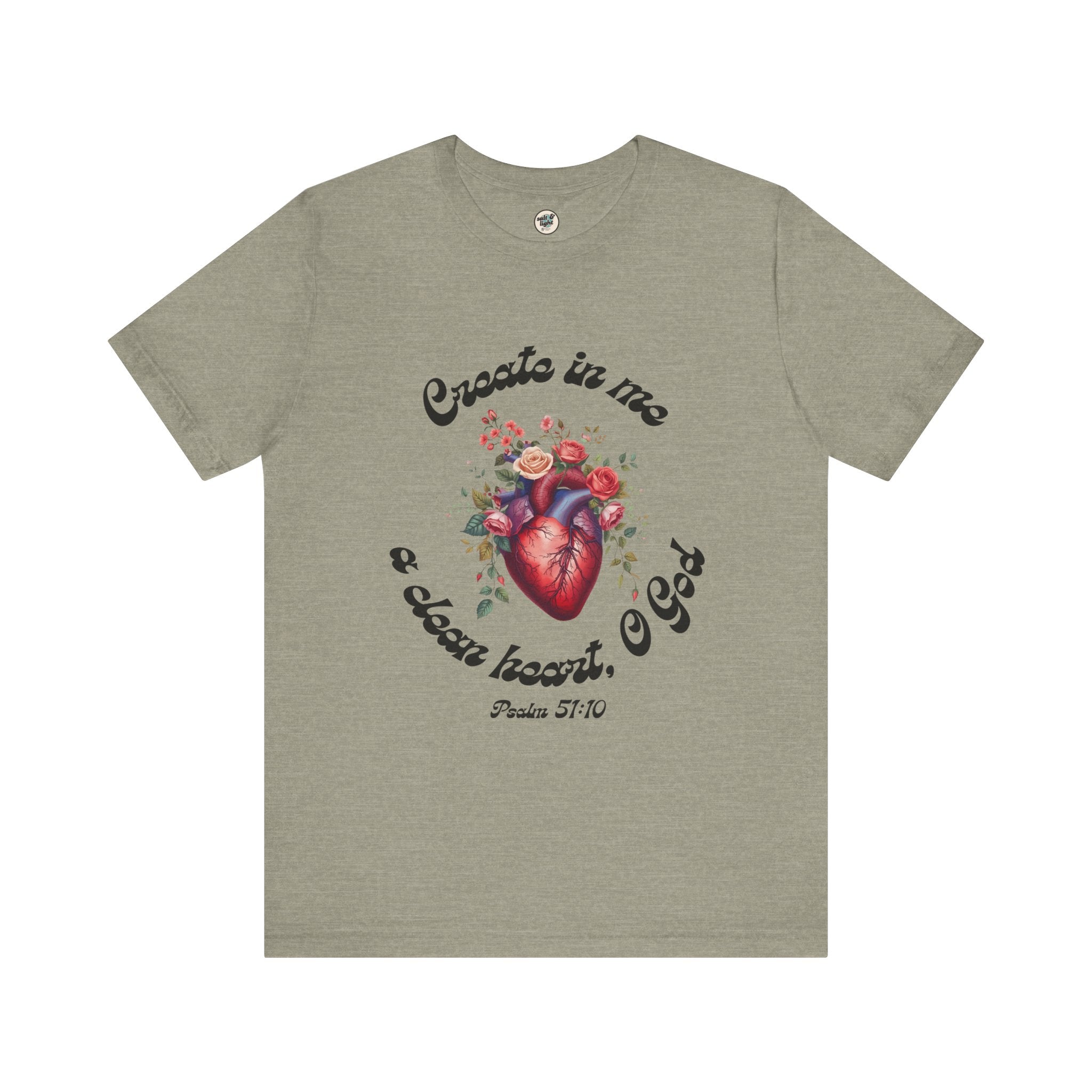 Clean Heart Tee | Perfect for Gift, Casual Wear, Christian Clothing, Gifts for Ministry, Christmas Gifts, Birthday Gifts, Gifts for Her, Gifts for Friends