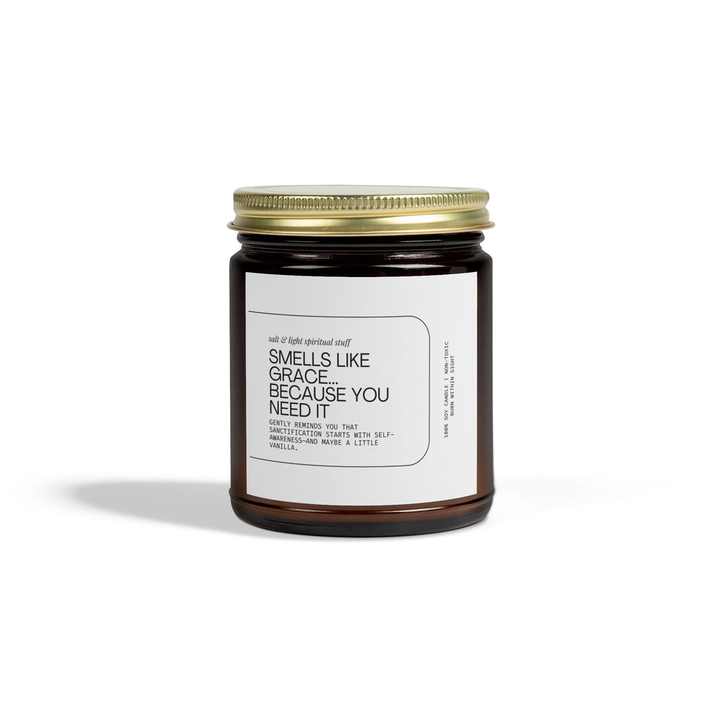 🕯️ Smells Like Grace Candle – 9 oz Edition Scented Candles, Coconut Apricot Wax (4 oz, 9 oz), Gifts for Home, Funny Christian Gifts, Birthday Gifts, Christian Gifts, Home Decor, Gifts for Her