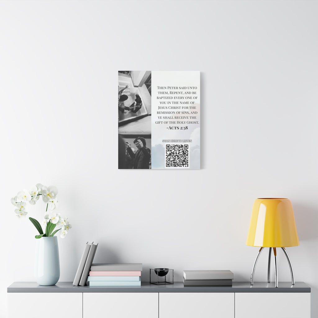 Baptism Holy Ghost Photo Canvas Wall Art w/Personalized Spotify Song Link, Multiple Sizes, Friend Gift, Home Decor, Personalized Art, Modern Wall Decor, Gallery Style Print