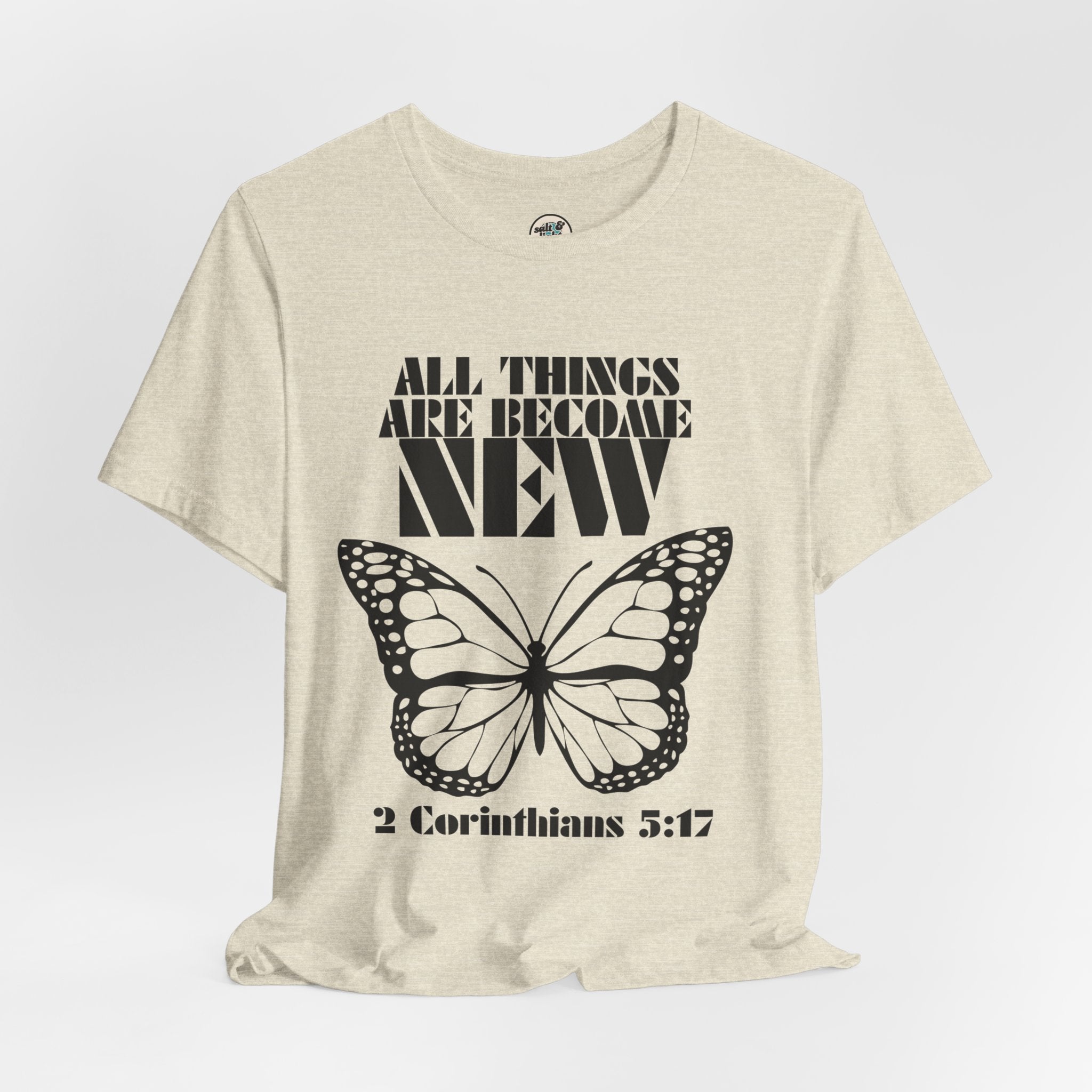 All Things New Butterfly Tee | Perfect for Gift, Casual Wear, Christian Clothing, Gifts for Ministry, Christmas Gifts, Birthday Gifts, Gifts for Her, Gifts for Friends