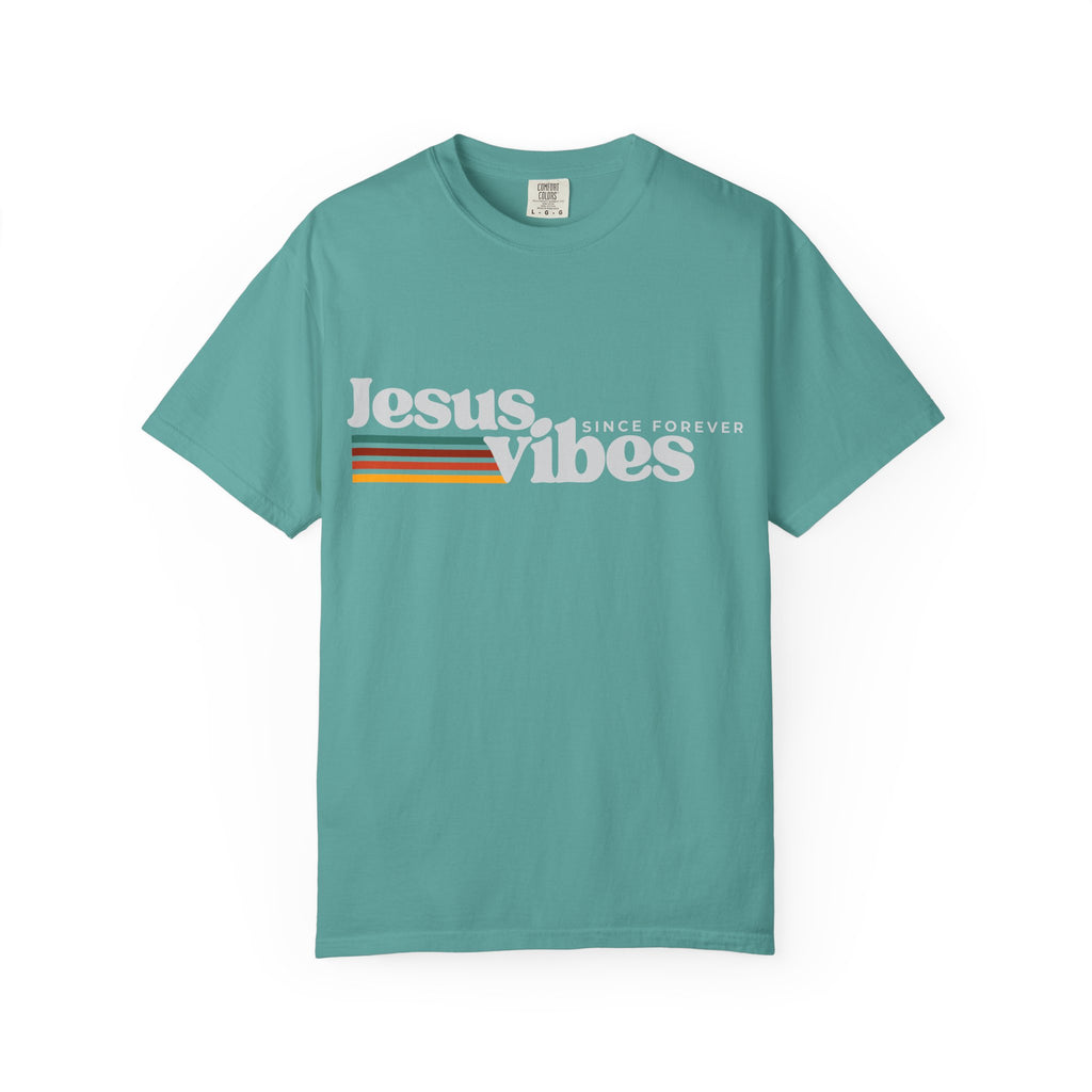 Jesus Vibes Dark Colors Unisex Garment-Dyed T-shirt, Christian Tshirts, Christian Merchandise, Gifts for Church, Gifts for Christmas, Gifts for Birthdays, Christian Apparel