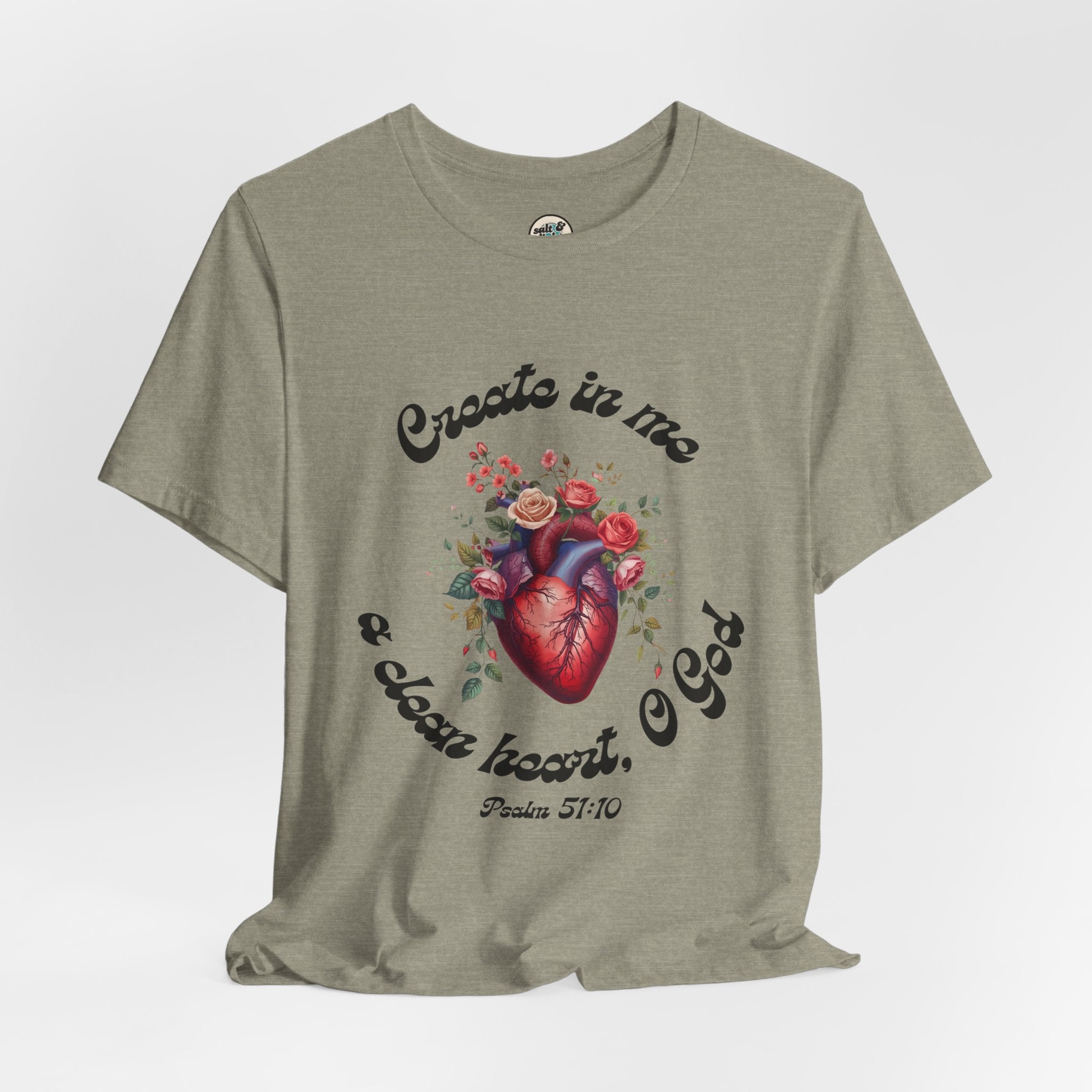 Clean Heart Tee | Perfect for Gift, Casual Wear, Christian Clothing, Gifts for Ministry, Christmas Gifts, Birthday Gifts, Gifts for Her, Gifts for Friends
