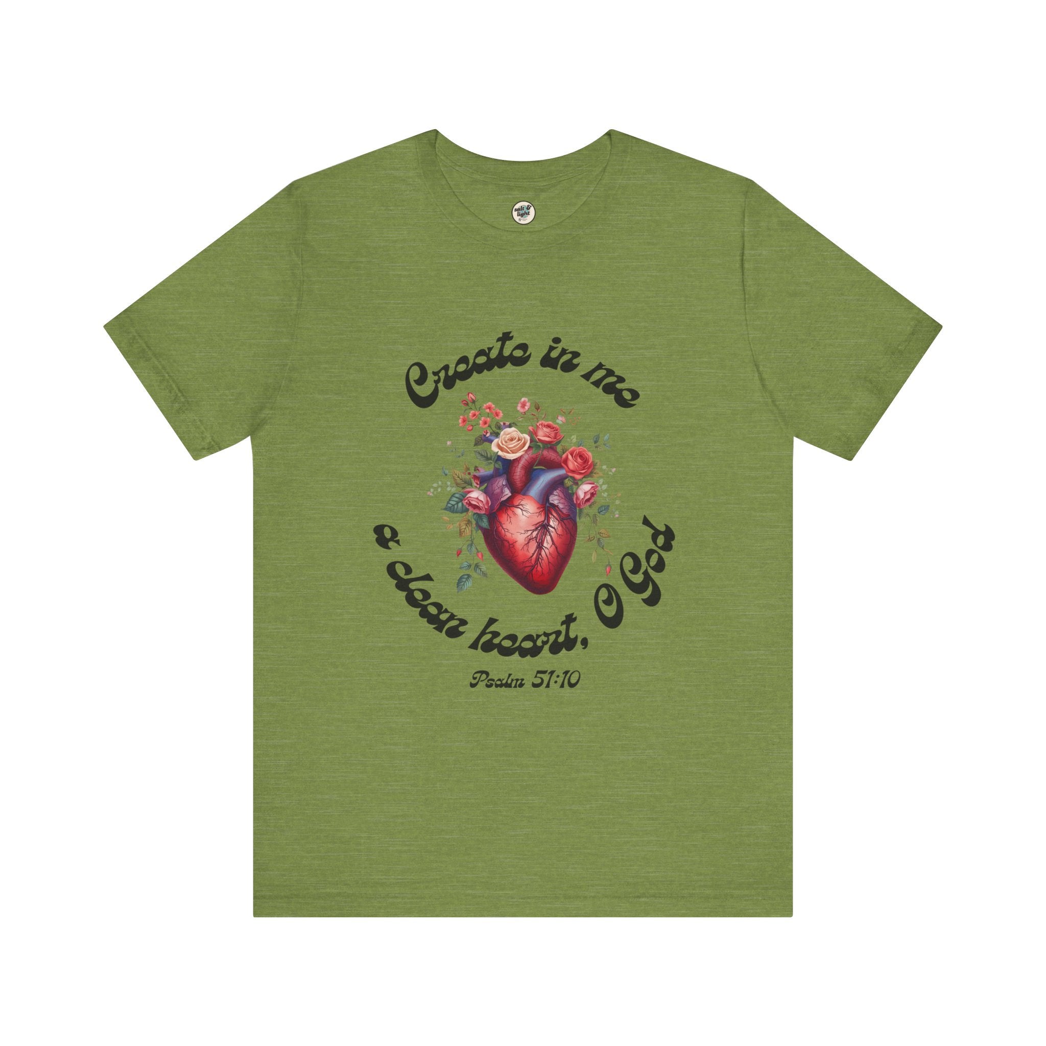 Clean Heart Tee | Perfect for Gift, Casual Wear, Christian Clothing, Gifts for Ministry, Christmas Gifts, Birthday Gifts, Gifts for Her, Gifts for Friends