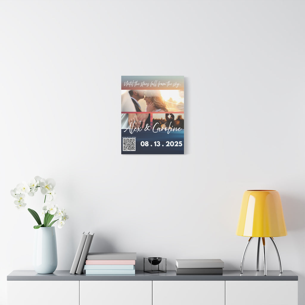 Ocean Wedding Photo Canvas Wall Art w/Personalized Spotify Song Link, Multiple Sizes, Friend Gift, Home Decor, Personalized Art, Modern Wall Decor, Gallery Style Print