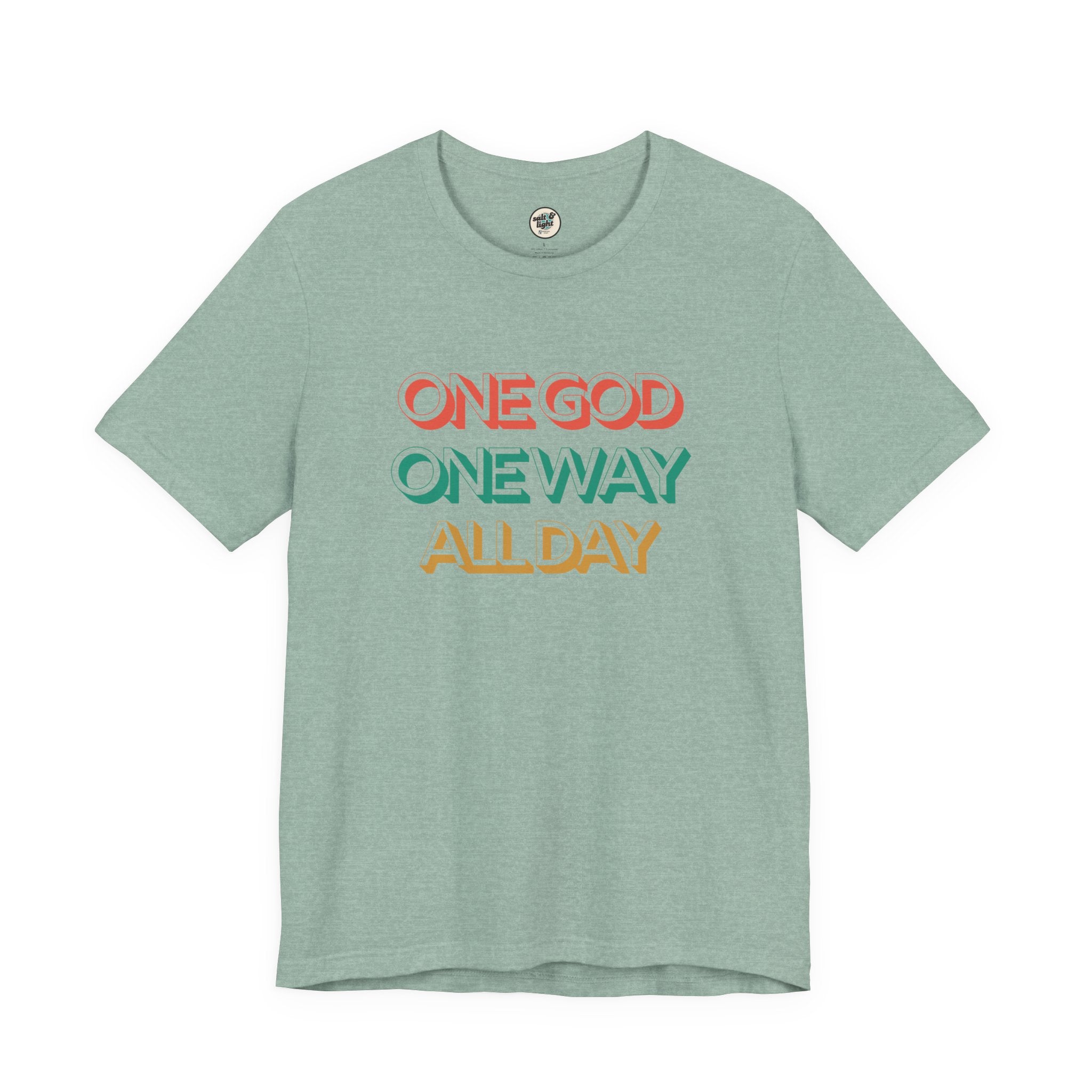 One God One Way Tee, Perfect for Gift, Casual Wear, Christian Clothing, Gifts for Ministry, Christmas Gifts, Birthday Gifts, Gifts for Her, Gifts for Friends