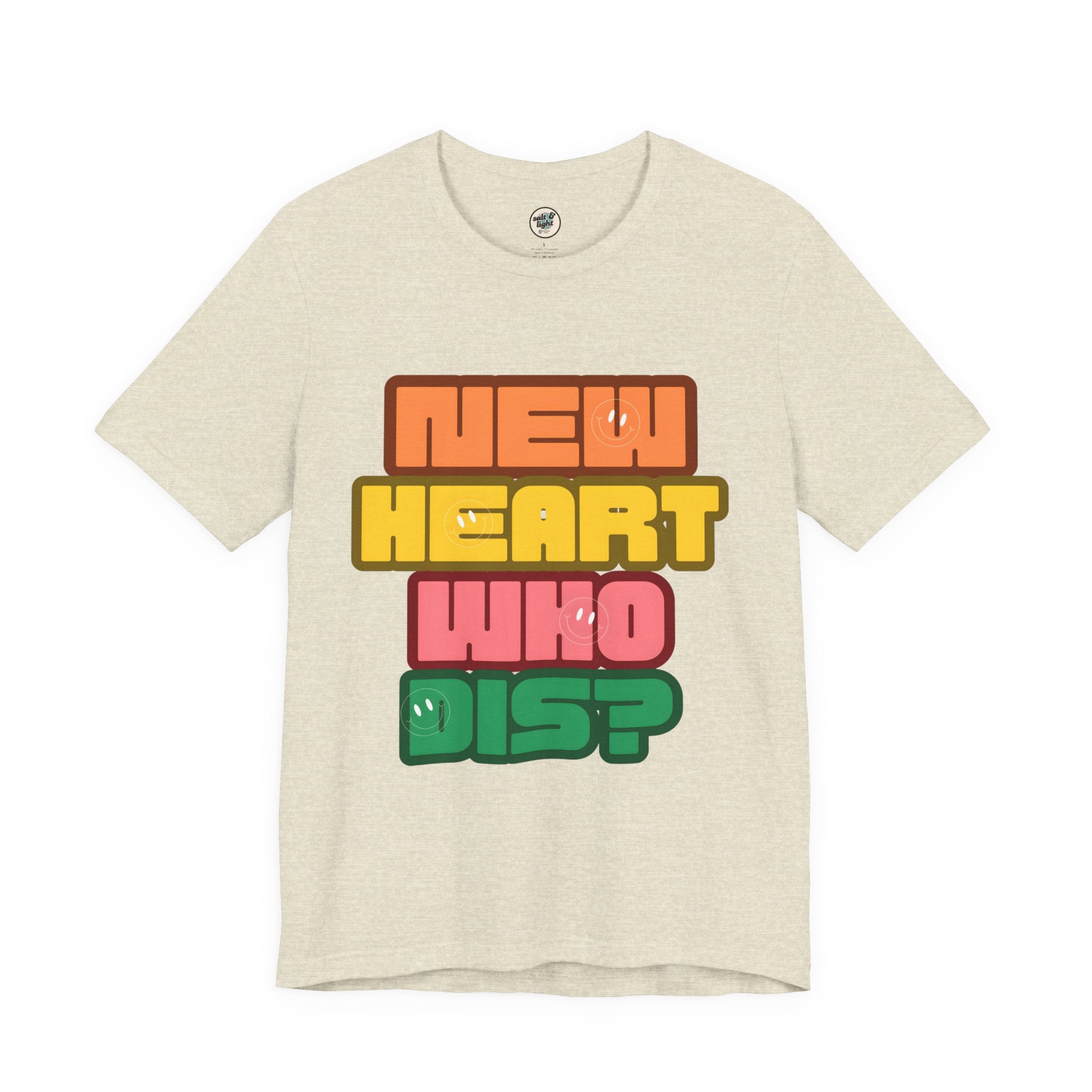 New Heart Tee, Perfect for Gift, Casual Wear, Christian Clothing, Gifts for Ministry, Christmas Gifts, Birthday Gifts, Gifts for Her, Gifts for Friends