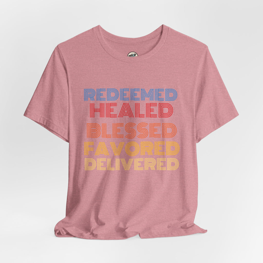 Redeemed Tee, Perfect for Gift, Casual Wear, Christian Clothing, Gifts for Ministry, Christmas Gifts, Birthday Gifts, Gifts for Her, Gifts for Friends
