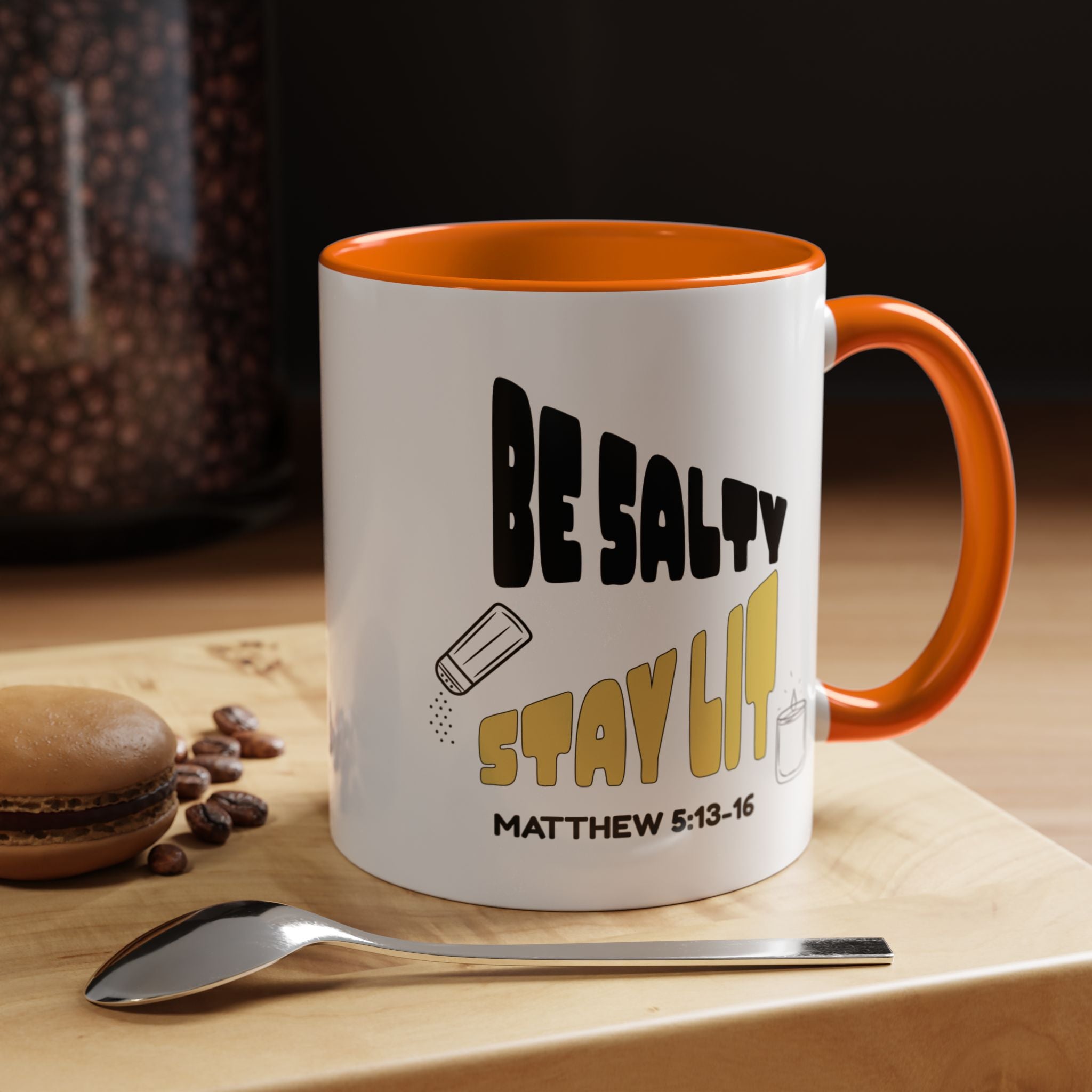 🔥 Be Salty Stay Lit Mug – Matthew 5:13–16 Edition – Retro Faith Edition, (11oz, 15oz) Christian Gifts, Christmas Gifts, Birthday Gifts, Gifts for Her, Gifts for Him, Gifts for Ministry, Retro Coffee Mugs
