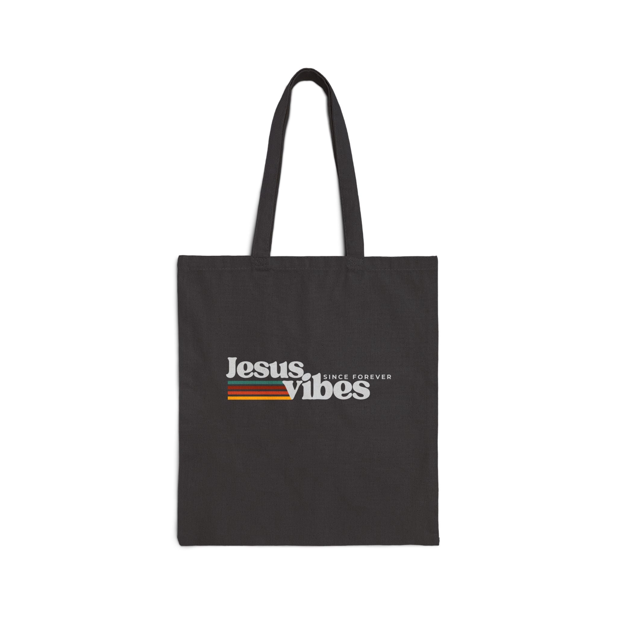 Jesus Vibes Cotton Canvas Tote Bag, Eco-Friendly Grocery Bag, Reusable Shopping Tote, Gift for Christians, Bible Study Accessory