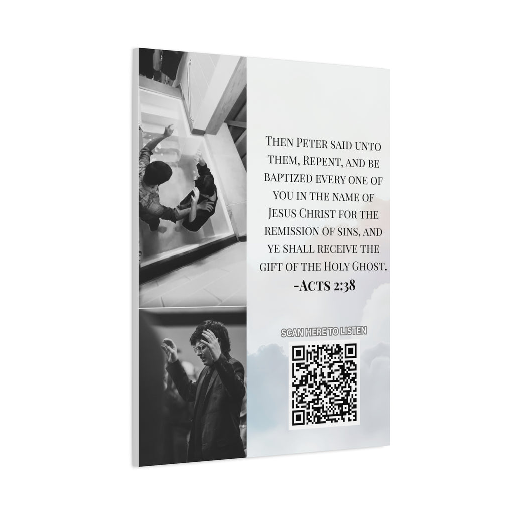 Baptism Holy Ghost Photo Canvas Wall Art w/Personalized Spotify Song Link, Multiple Sizes, Friend Gift, Home Decor, Personalized Art, Modern Wall Decor, Gallery Style Print